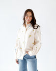 Elara Embroidered Button Up