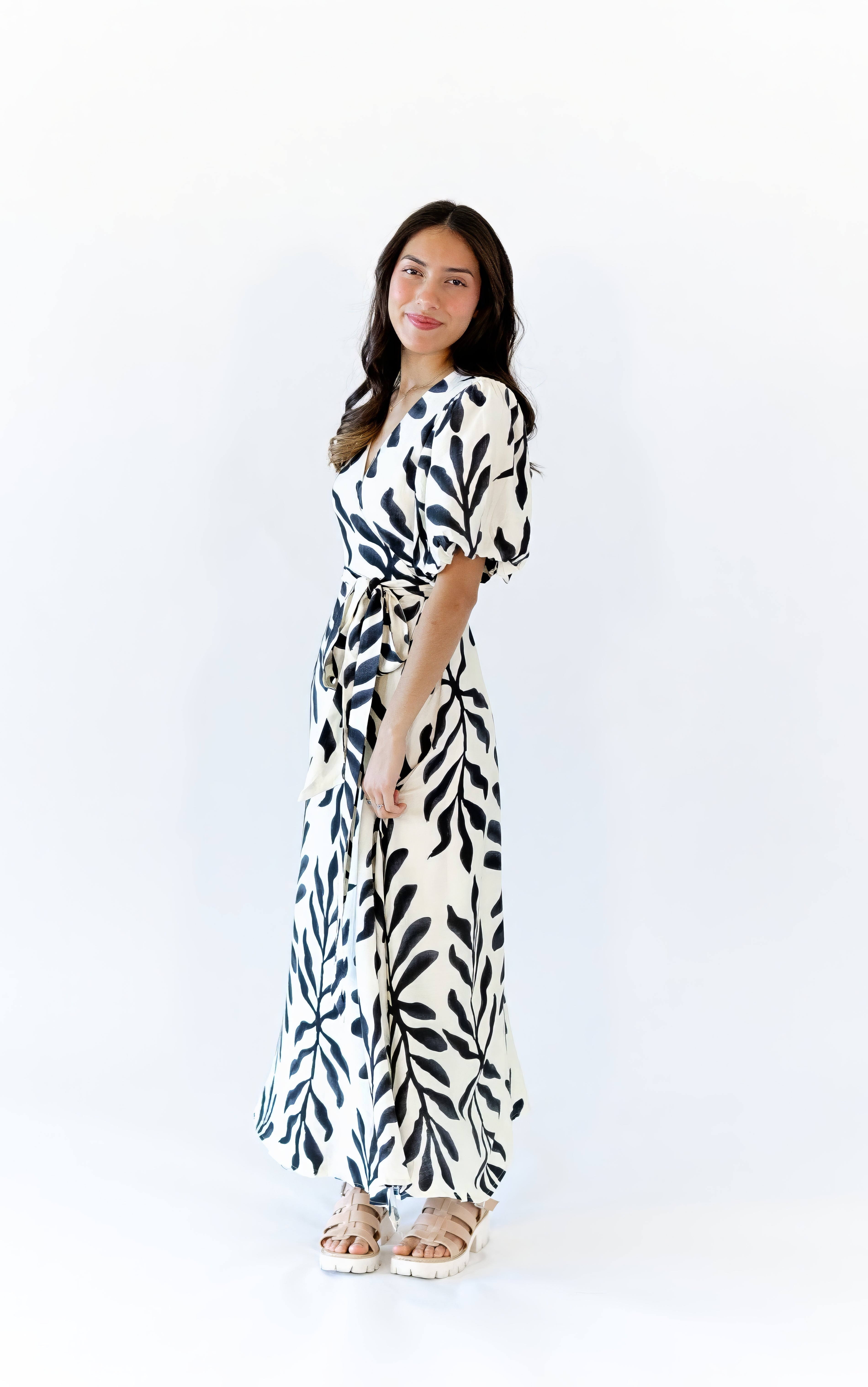 Nora Botanical Wrap Dress