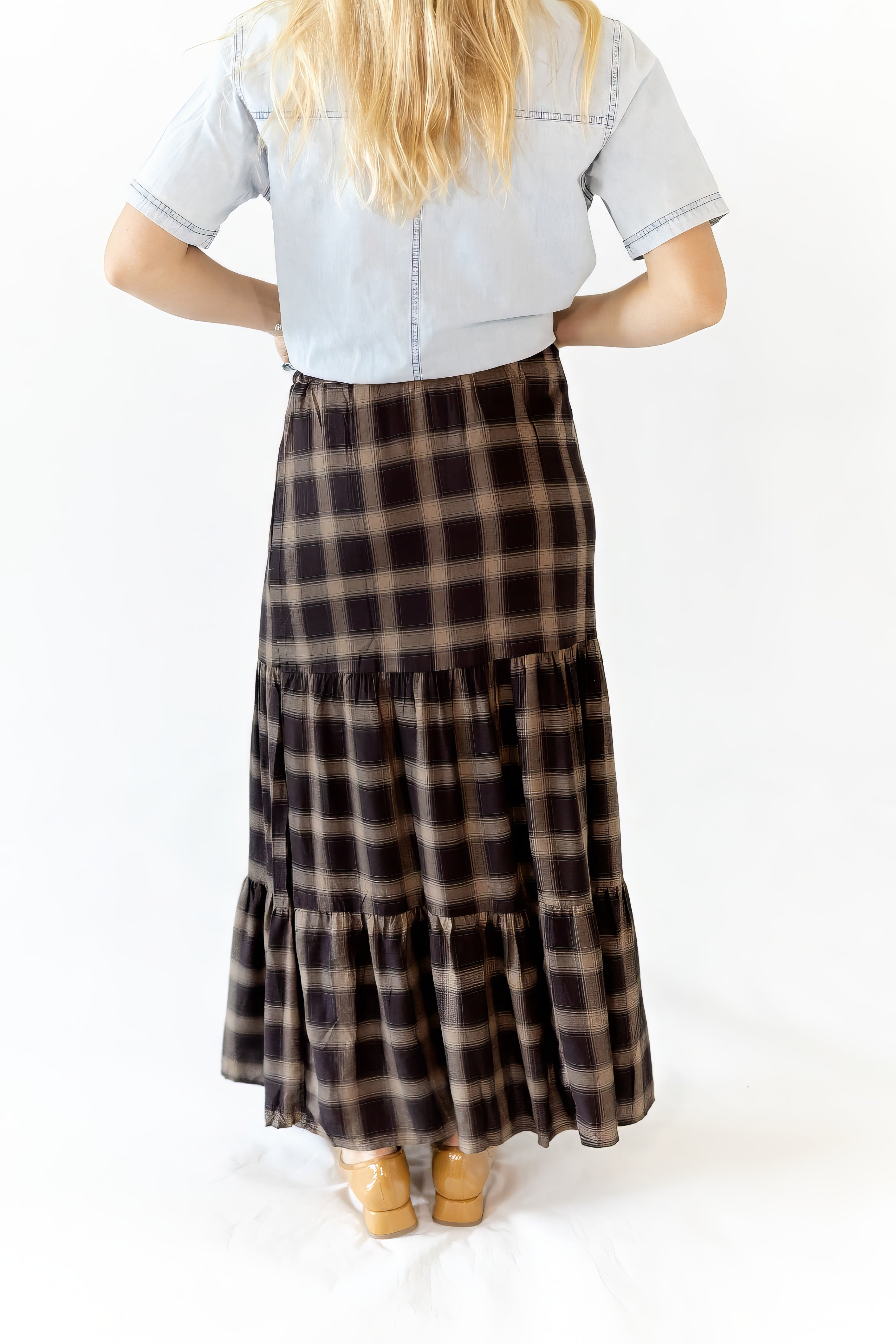 Vivian Plaid Maxi Skirt