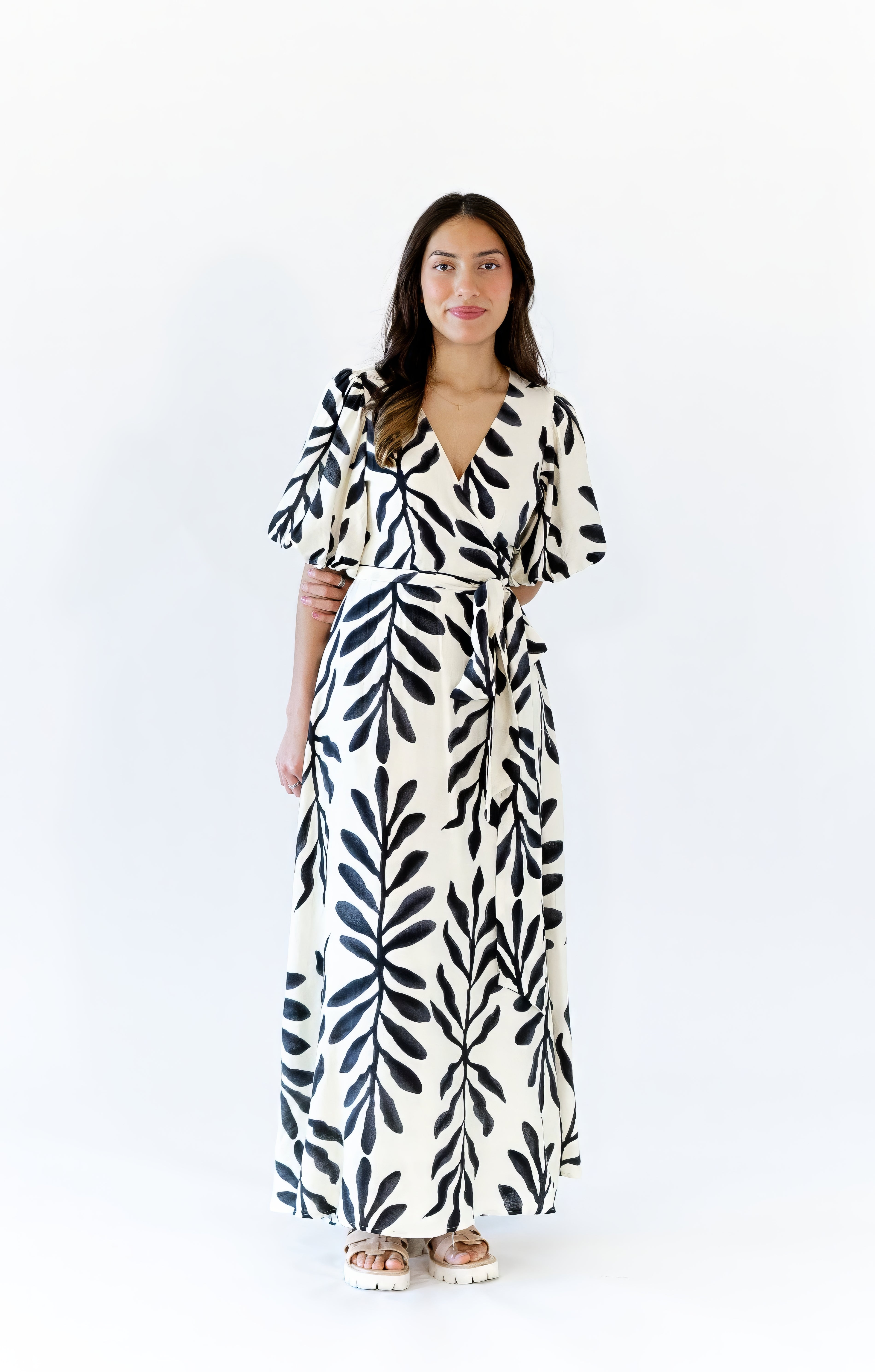 Nora Botanical Wrap Dress