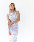LC2669D-1 Blue And Red Floral Formal Dress