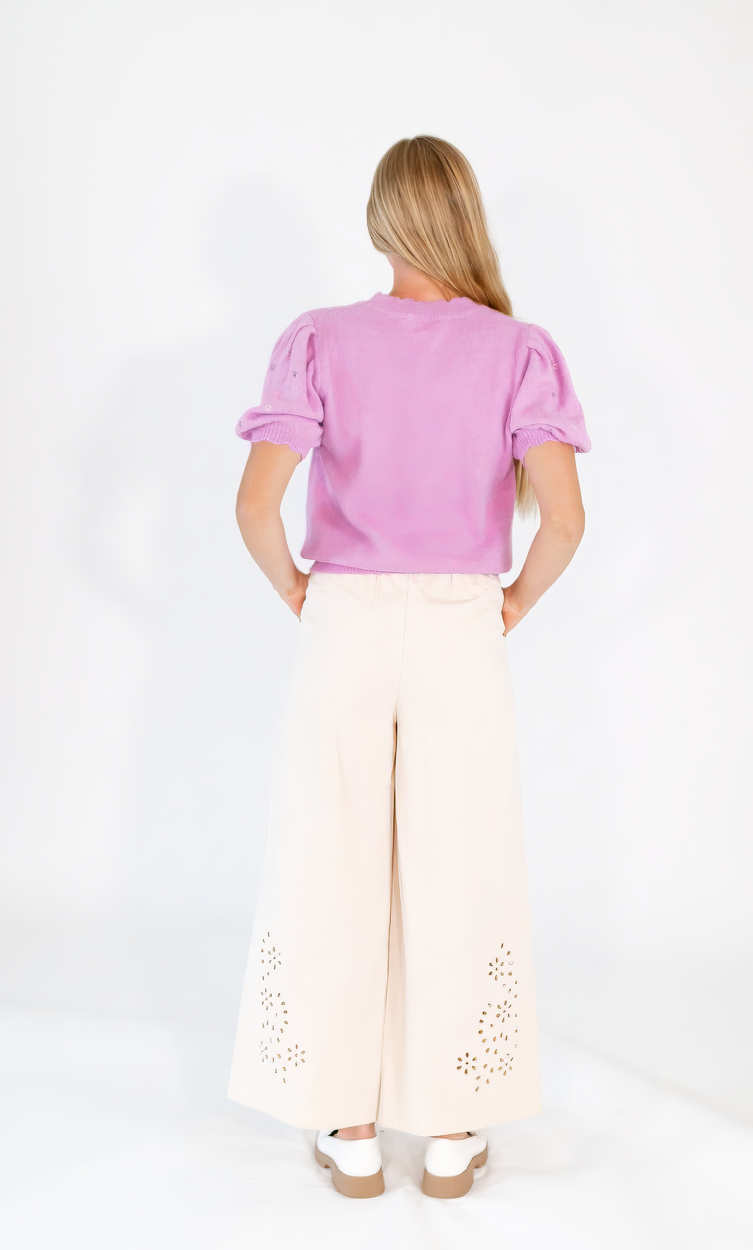 Gilly Eyelet Hem Pants