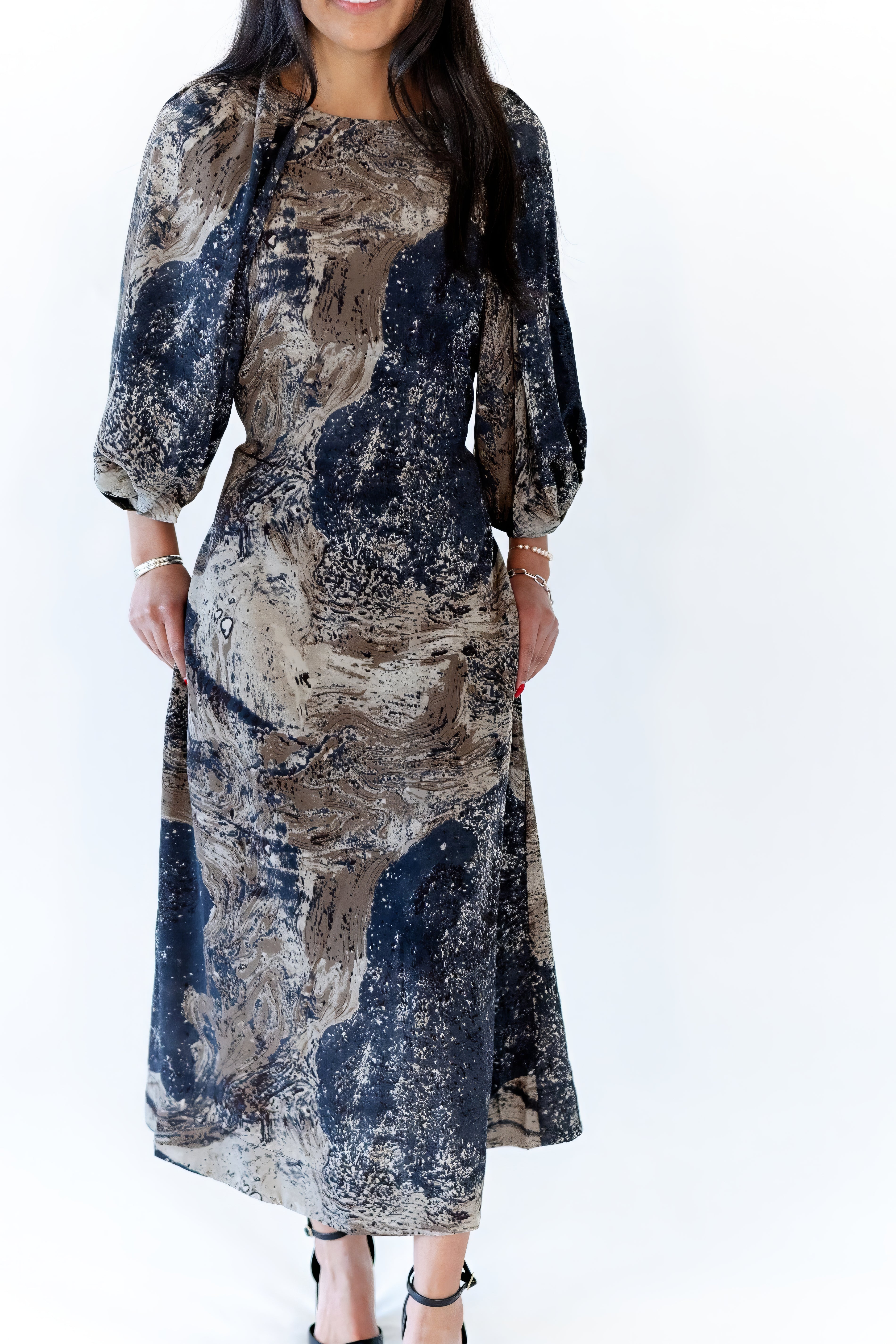 Milky Way Puffed Sleeve Dress