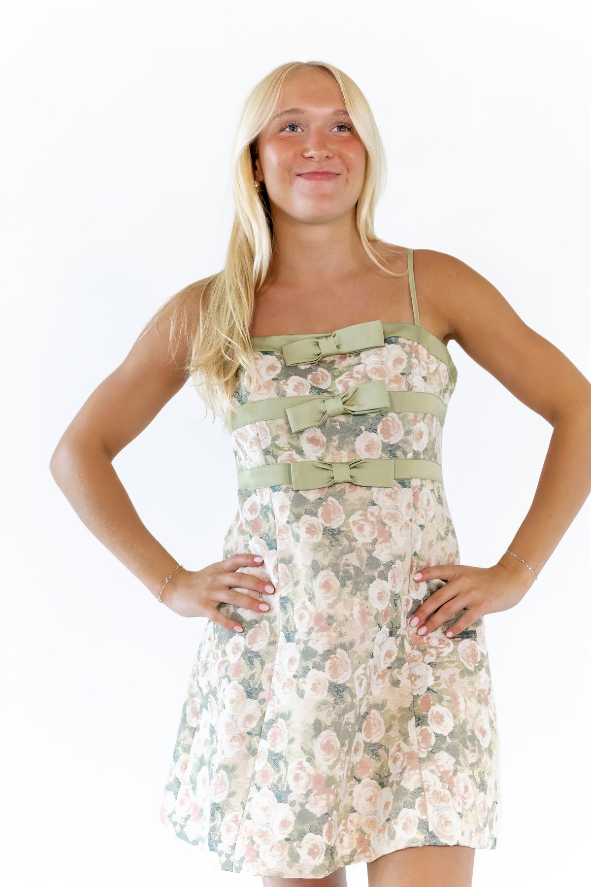 Sage Bow Detail Dress