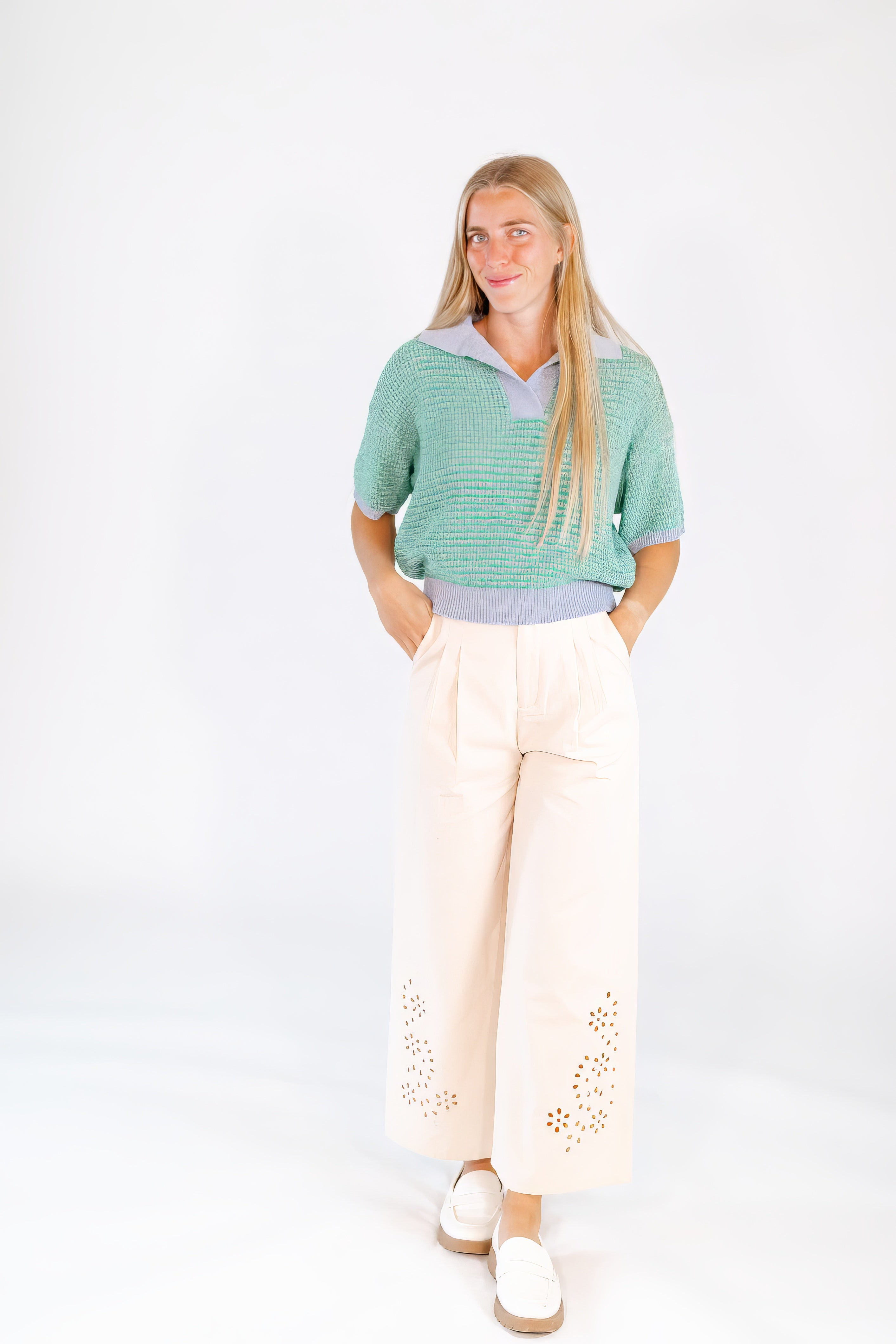 Everly Two-Tone Knit Top