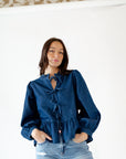 Colette Denim Bow Top