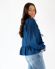 Colette Denim Bow Top