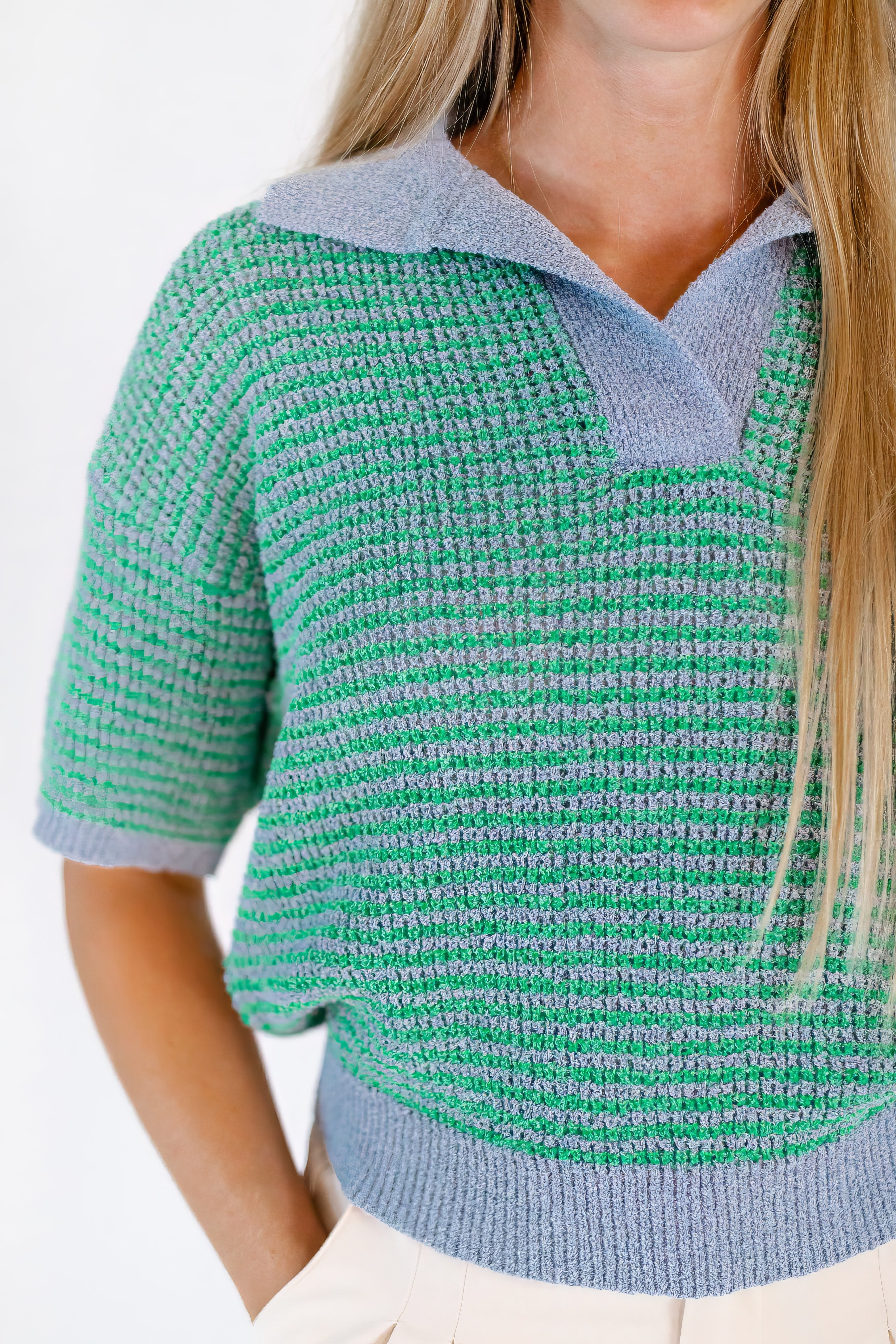 Everly Two-Tone Knit Top