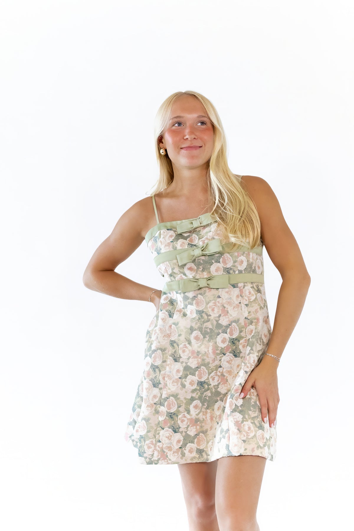 Sage Bow Detail Dress
