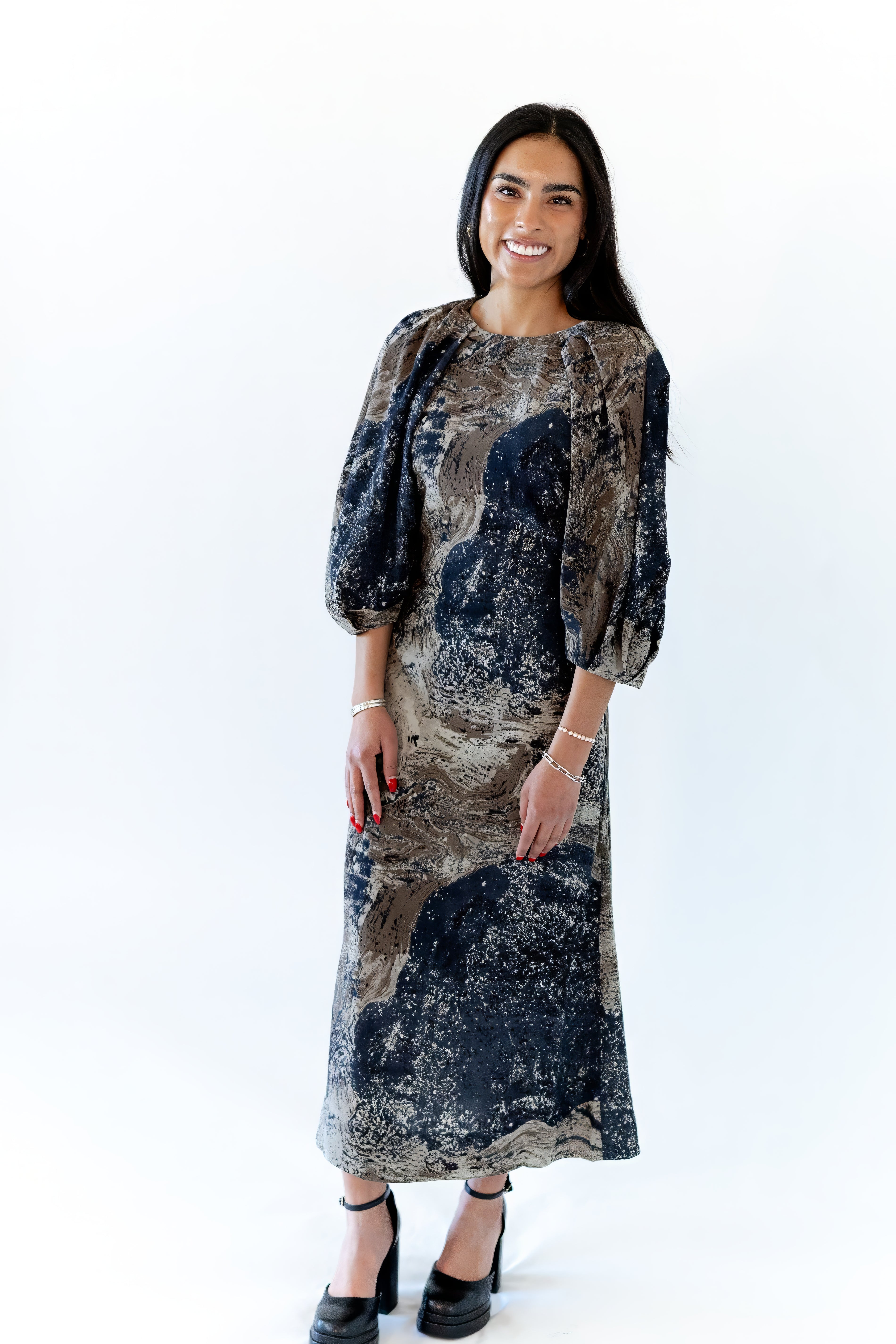 Milky Way Puffed Sleeve Dress