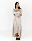 Moxie Satin Finish Maxi Dress