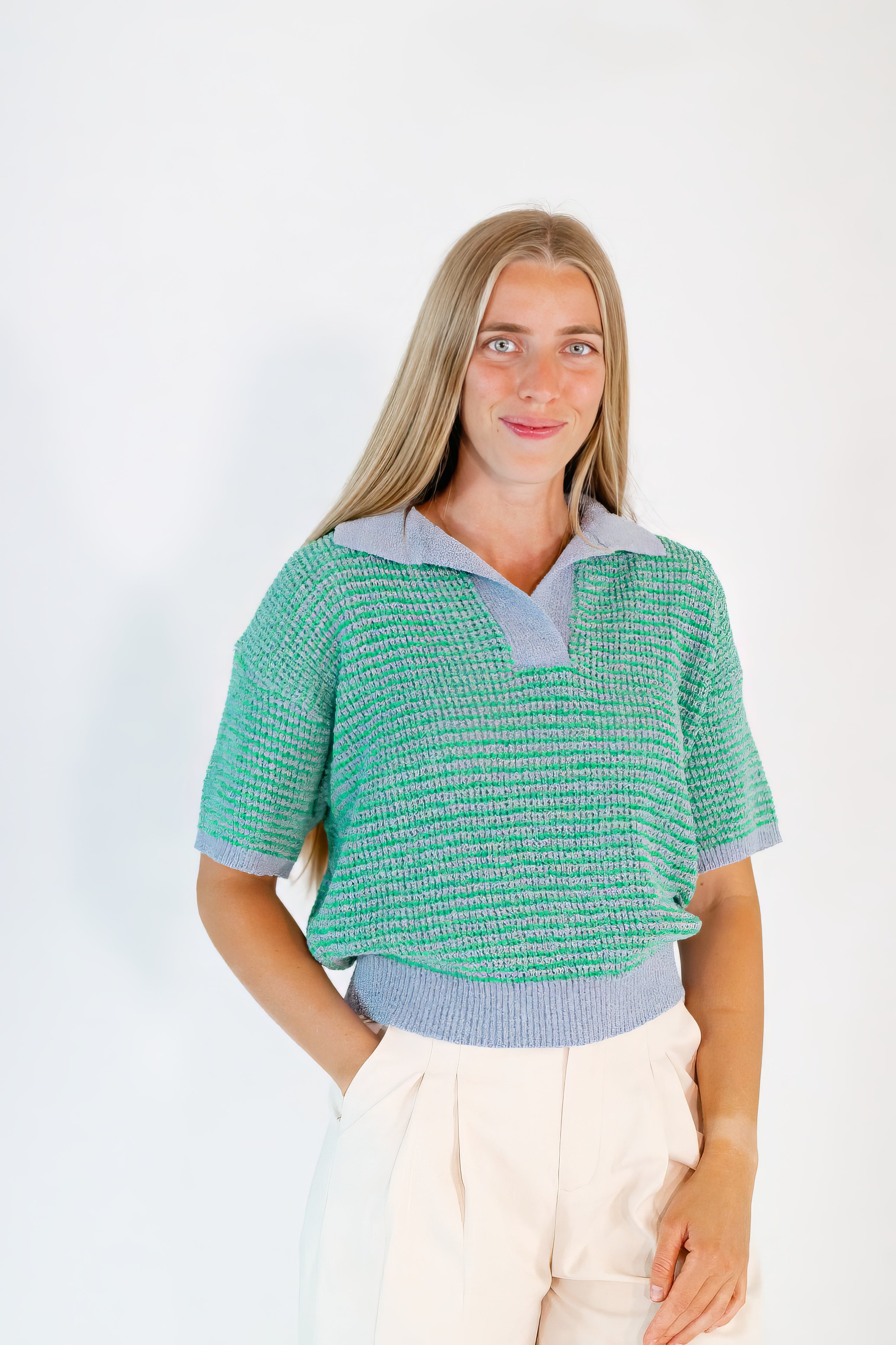 Everly Two-Tone Knit Top