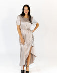 Moxie Satin Finish Maxi Dress