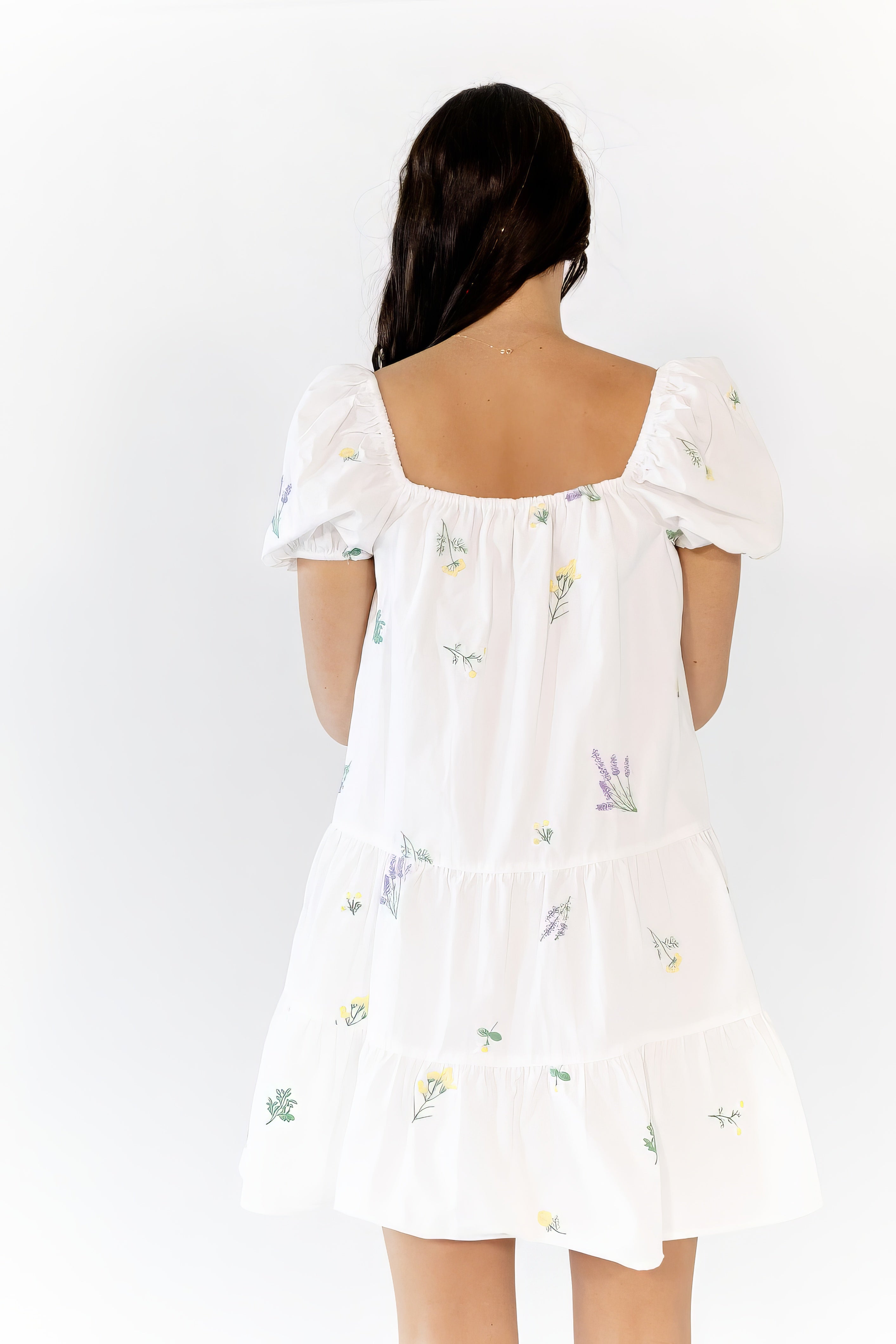 Vana Embroidered Drop Waist Dress