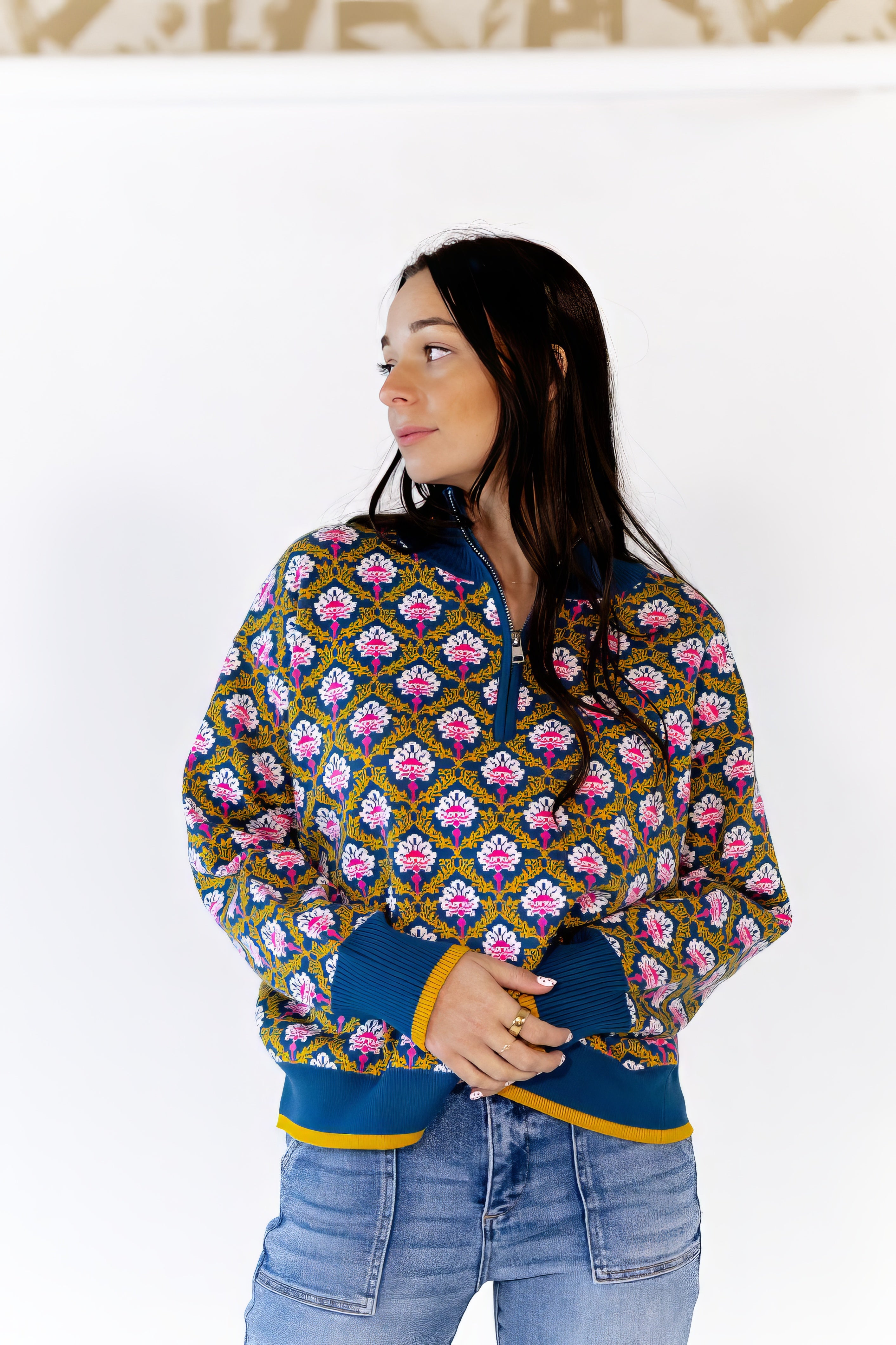 Wilkey Mosaic Half-Zip – Twirl Boutique