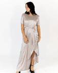 Moxie Satin Finish Maxi Dress