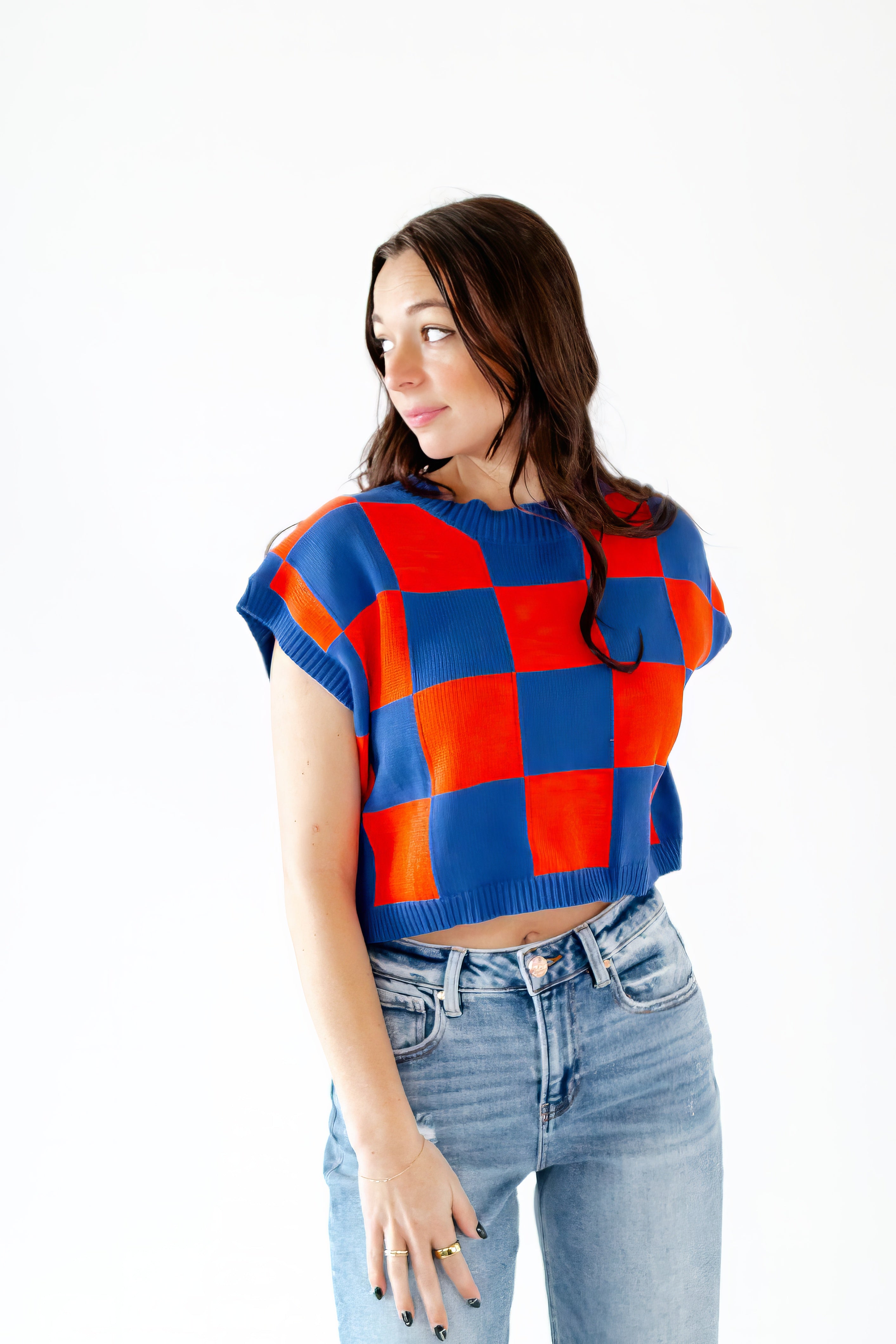 Opal Checkered Top