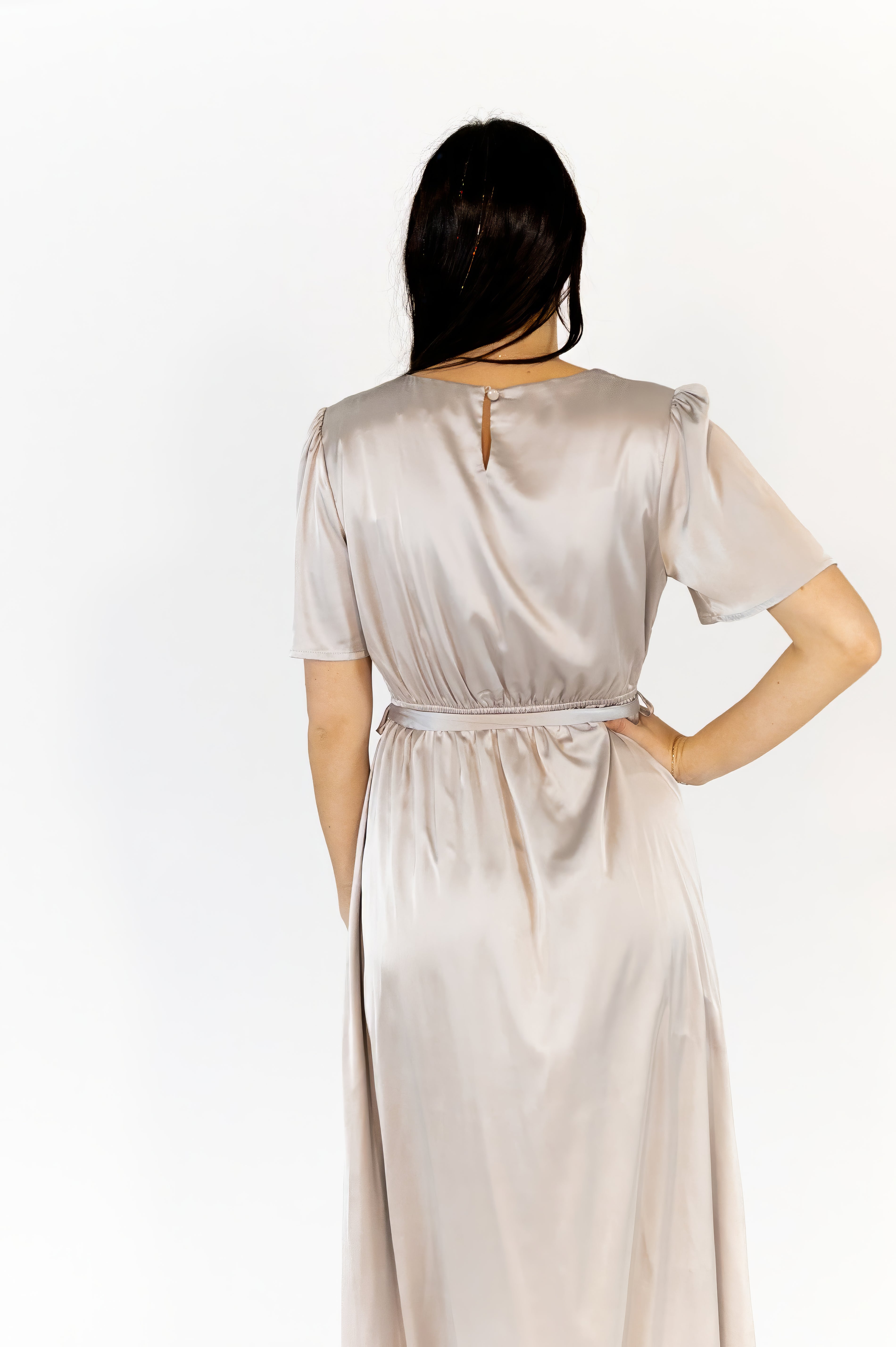 Moxie Satin Finish Maxi Dress