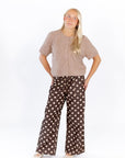 Leila Polka Dot Pants · Chocolate