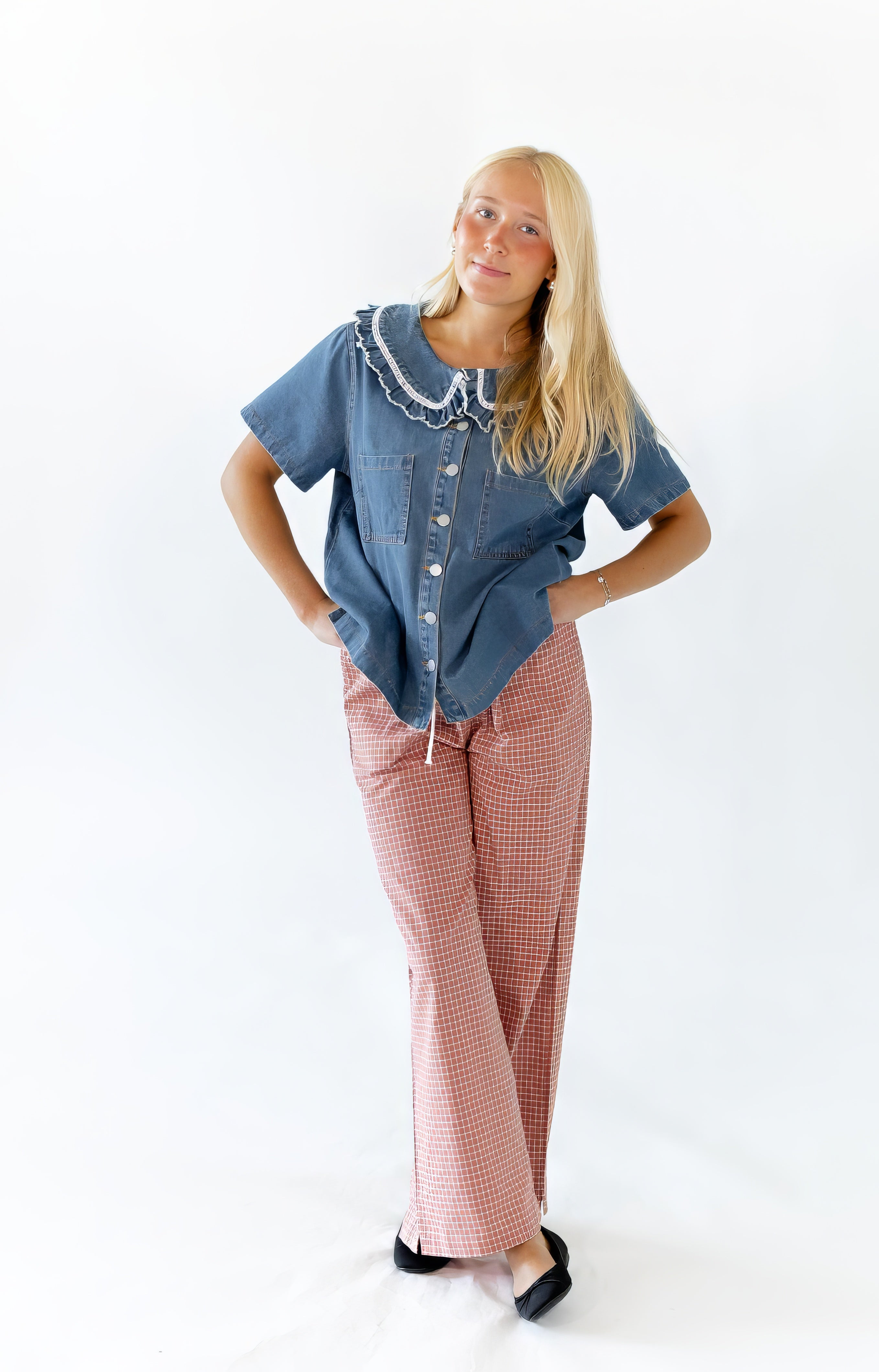 Rosie Checkered Drawstring Pants