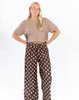 Leila Polka Dot Pants · Chocolate