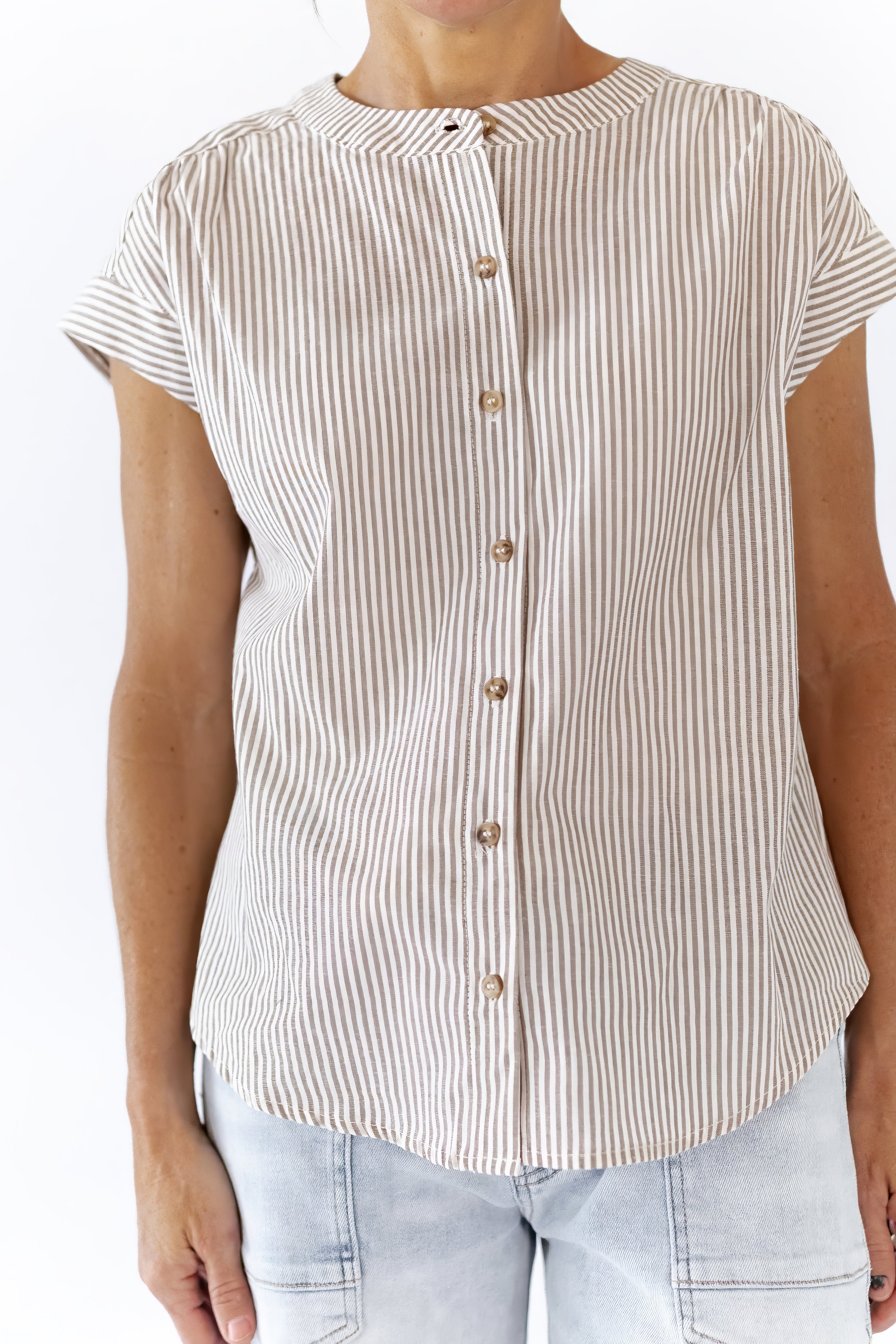 Quinn Striped Button Up