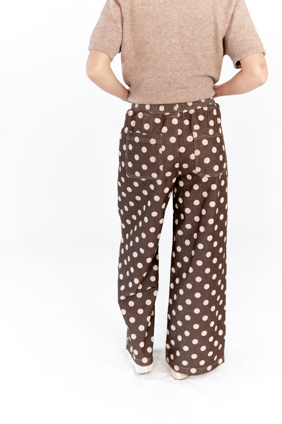 Leila Polka Dot Pants · Chocolate