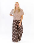Leila Polka Dot Pants · Chocolate