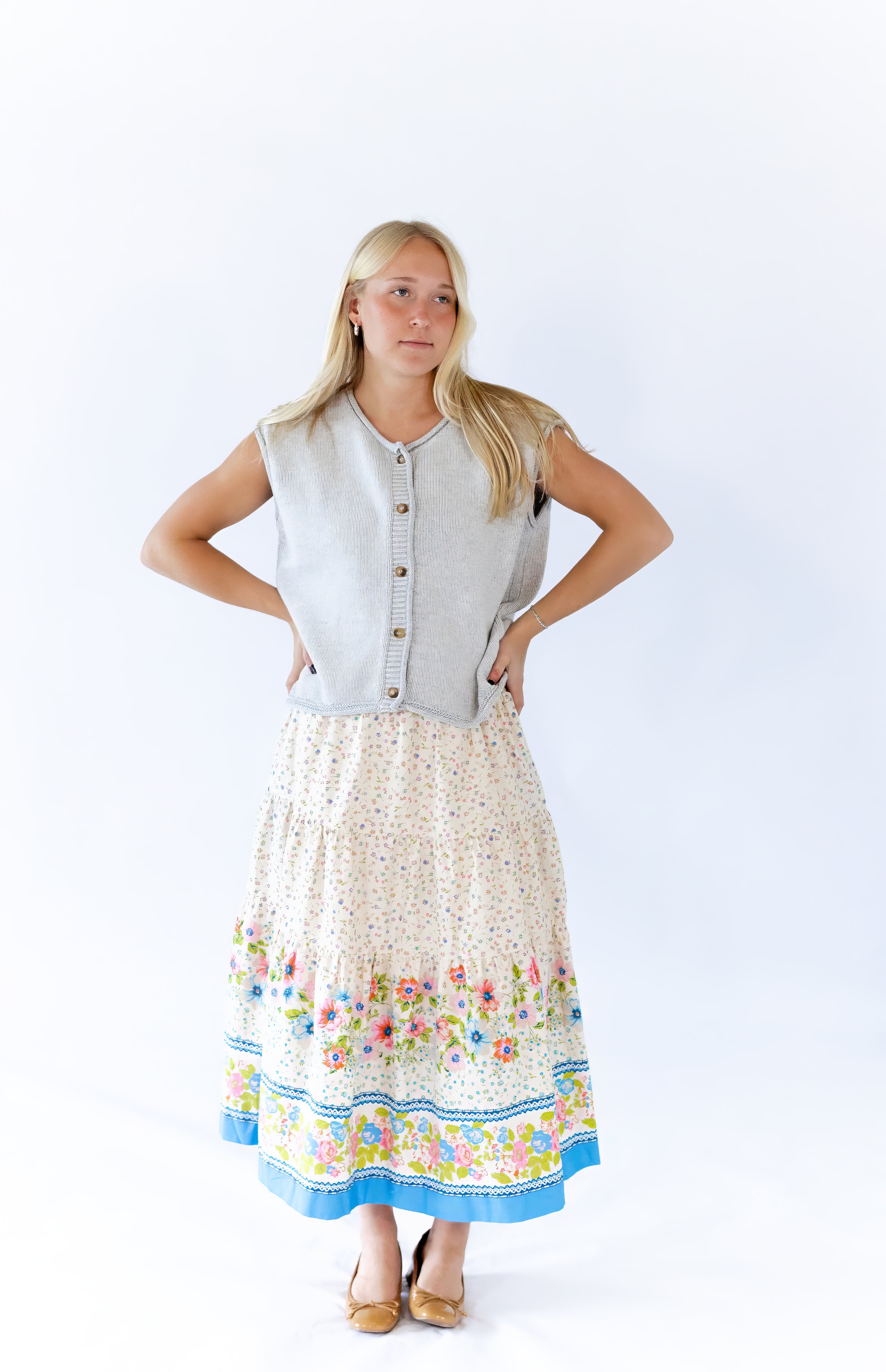 Mila Floral Midi Skirt
