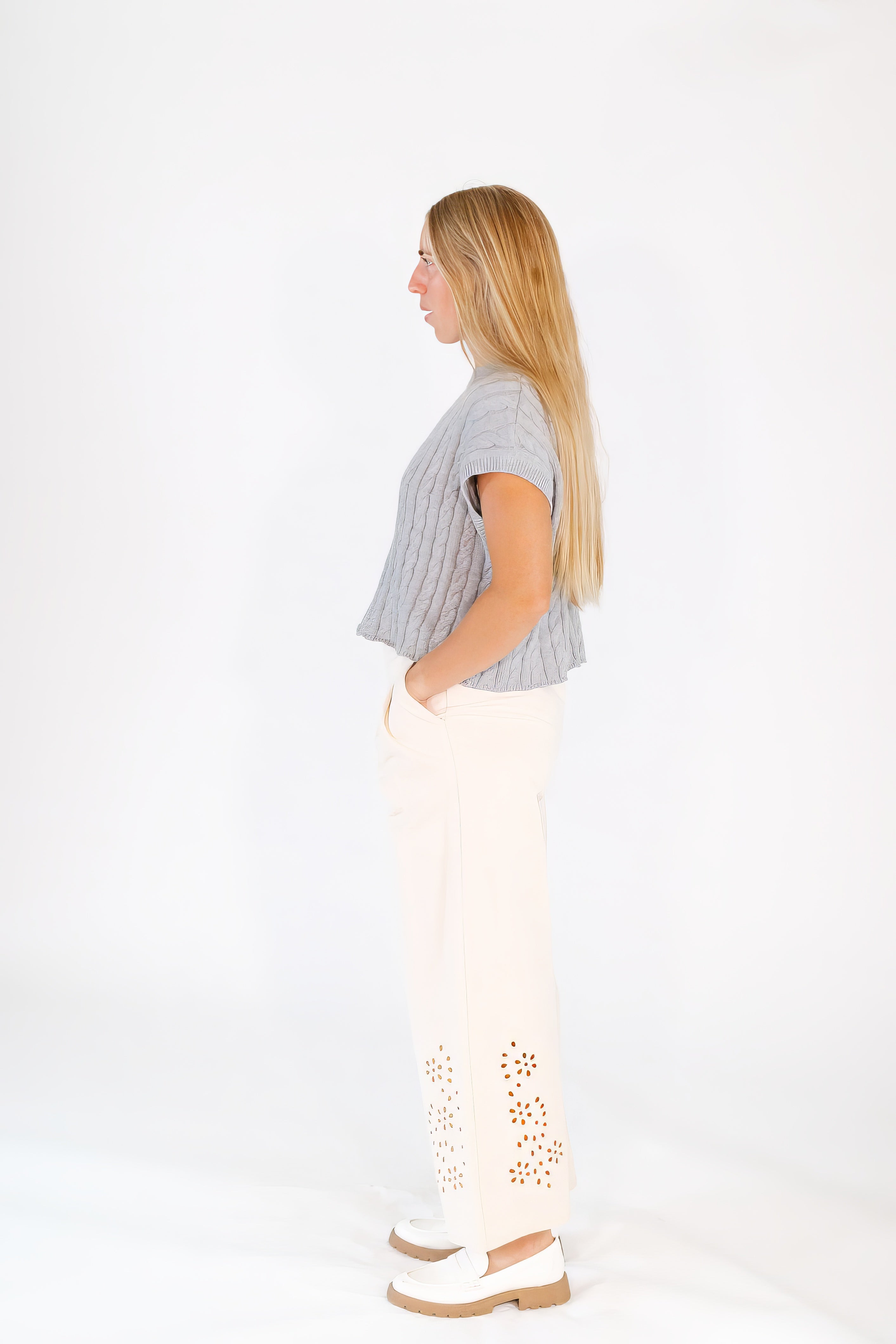 Halston Cable Knit Top