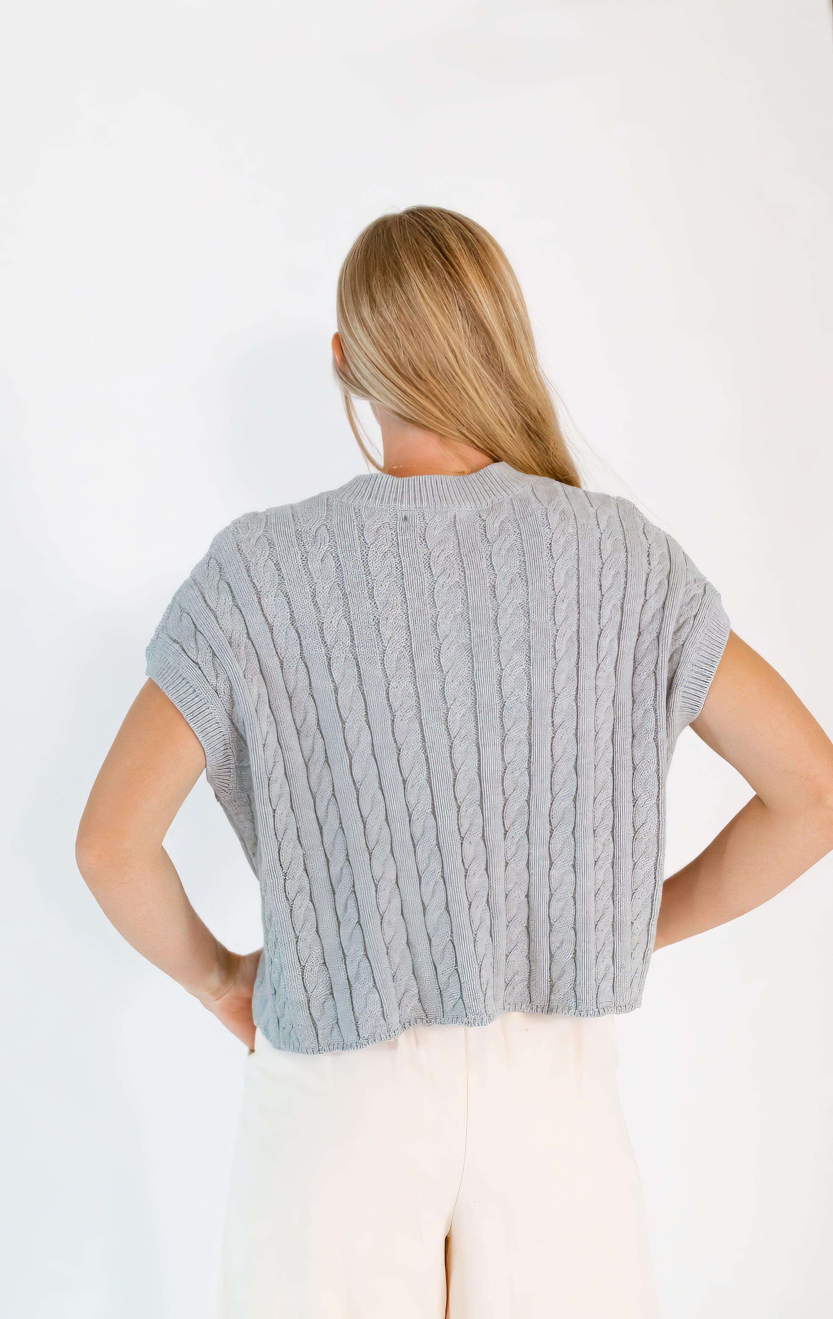 Halston Cable Knit Top