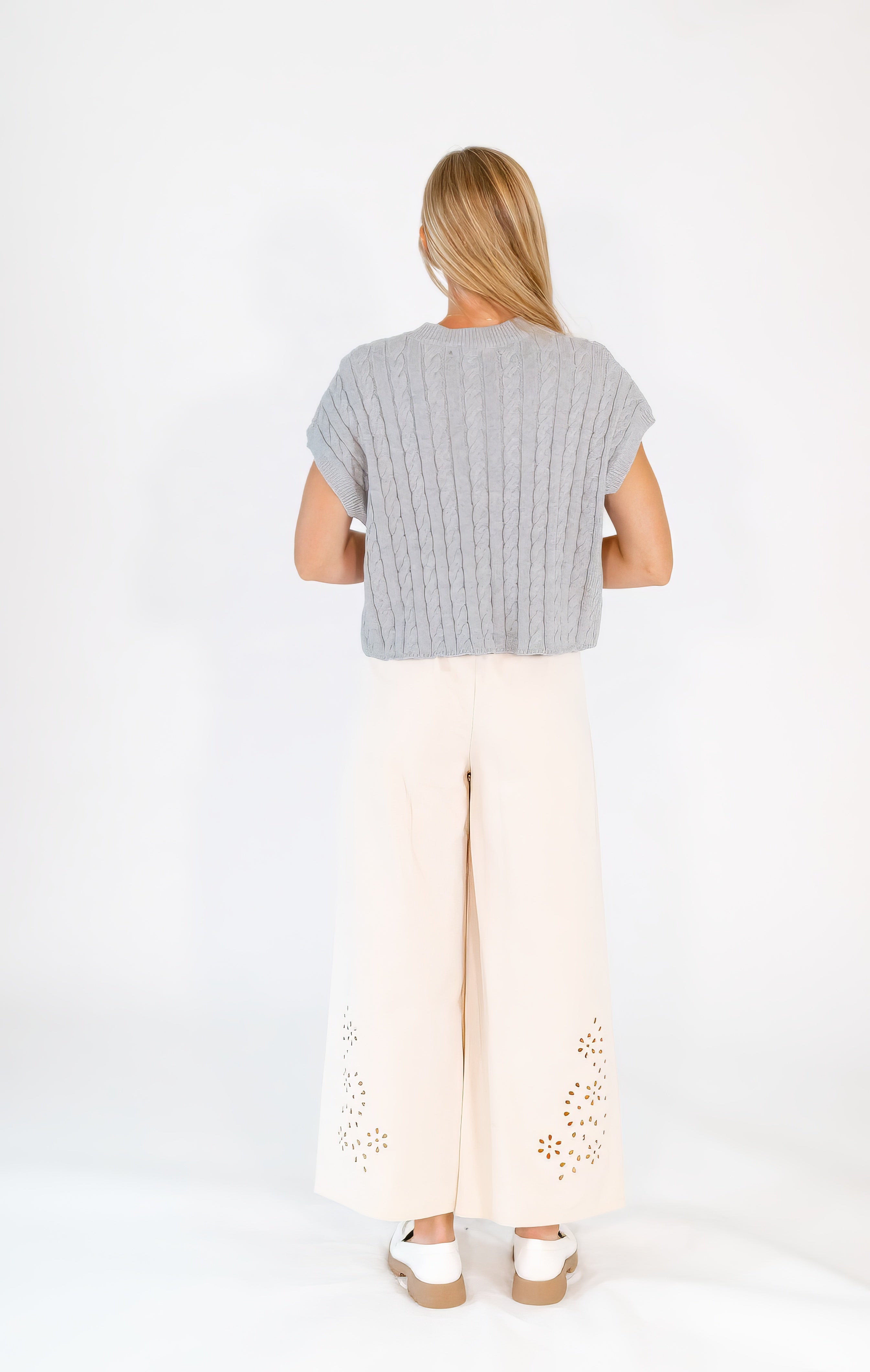 Halston Cable Knit Top
