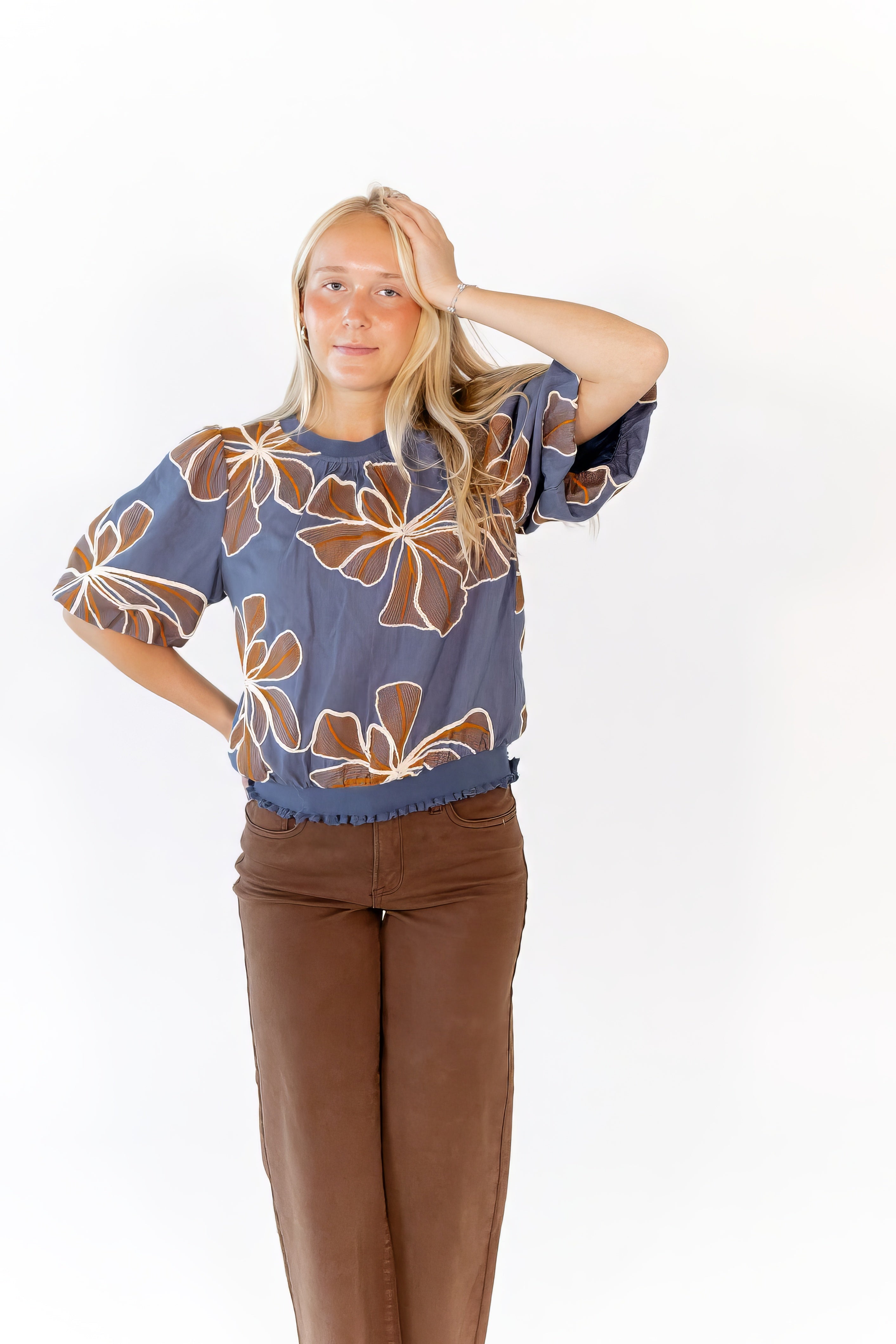 Vickie Embroidered Floral Top – Twirl Boutique
