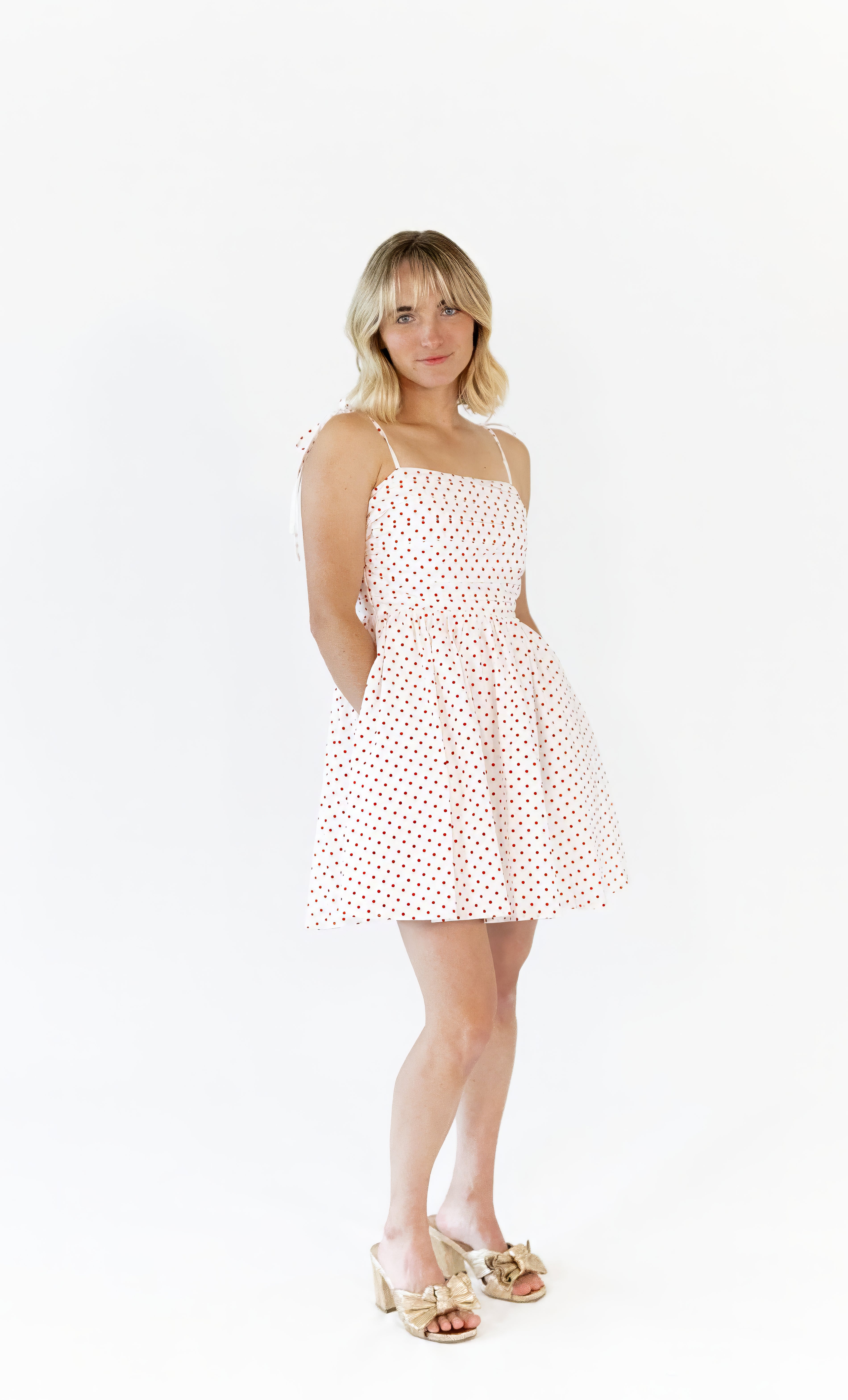 Georgie Polka Dot Dress · White