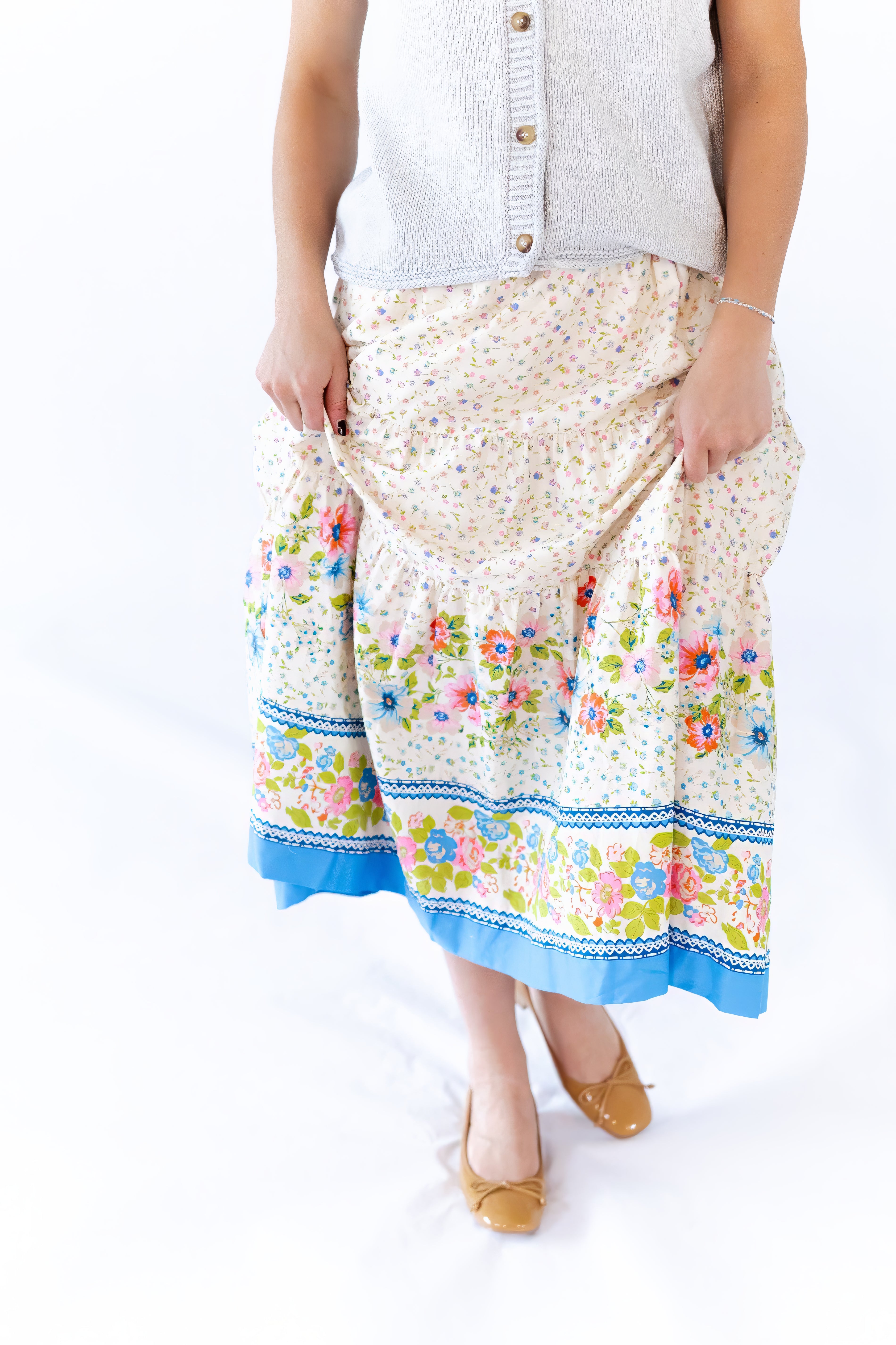 Mila Floral Midi Skirt