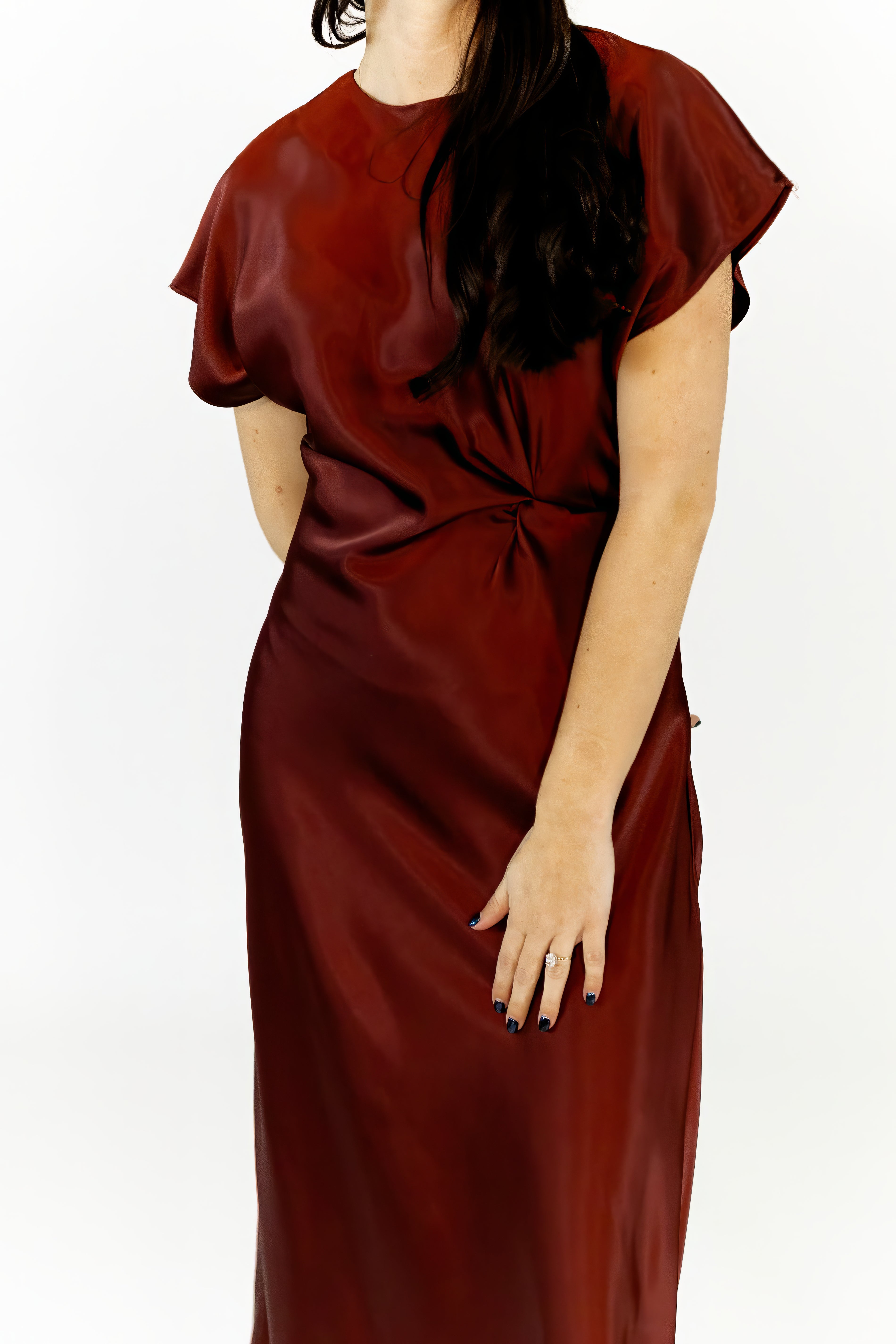 Camille Knotted Satin Finish Dress