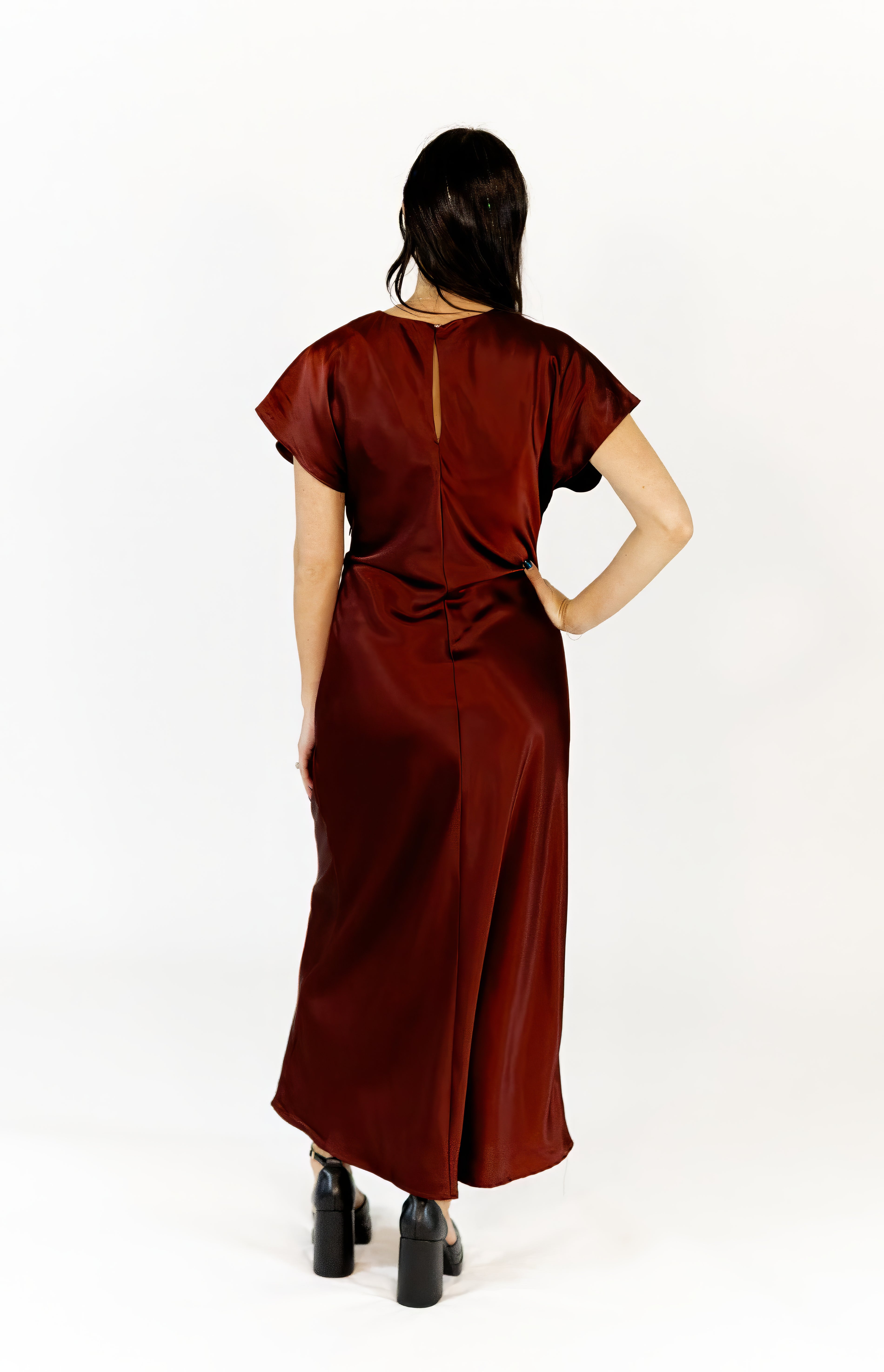 Camille Knotted Satin Finish Dress