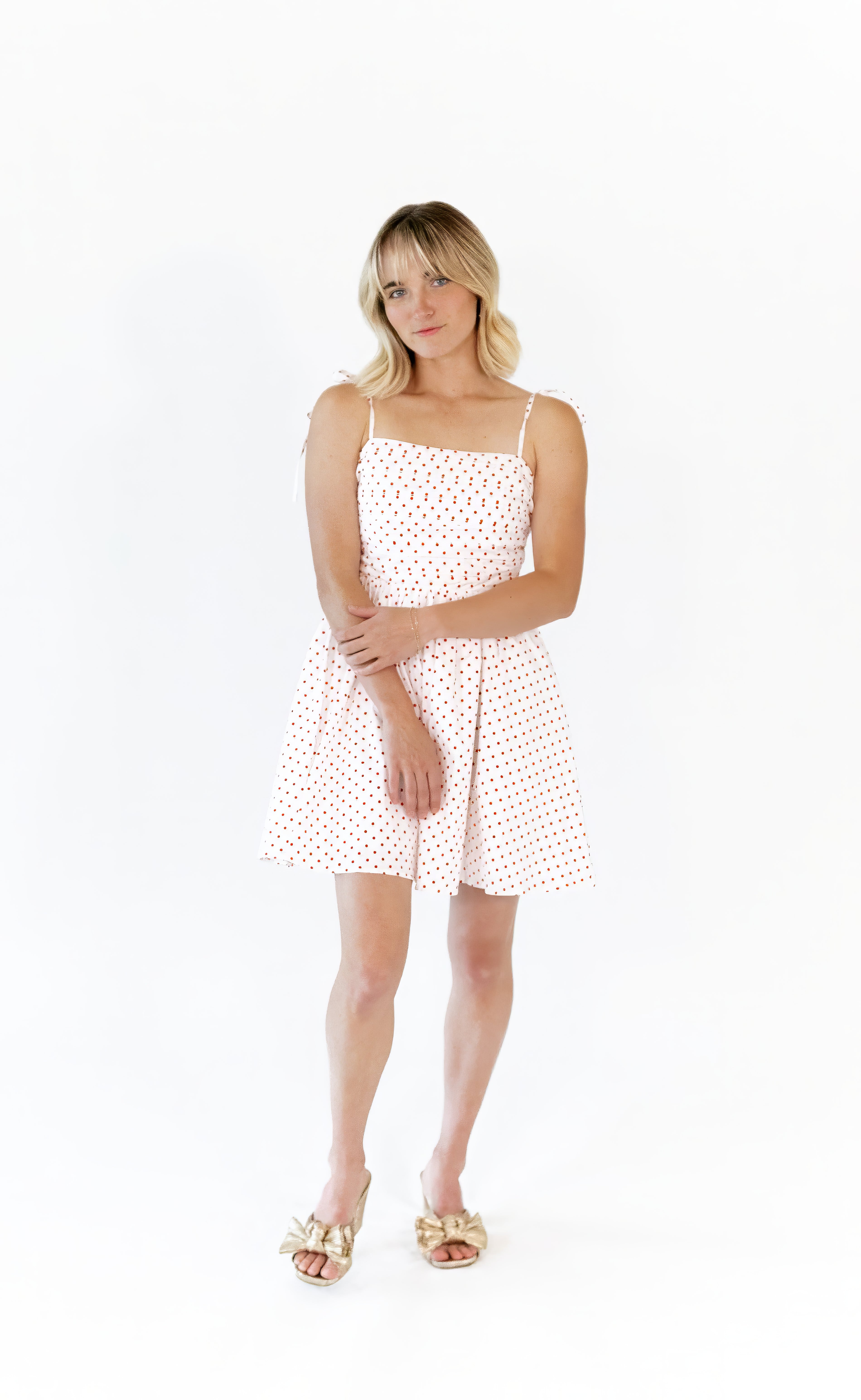 Georgie Polka Dot Dress · White