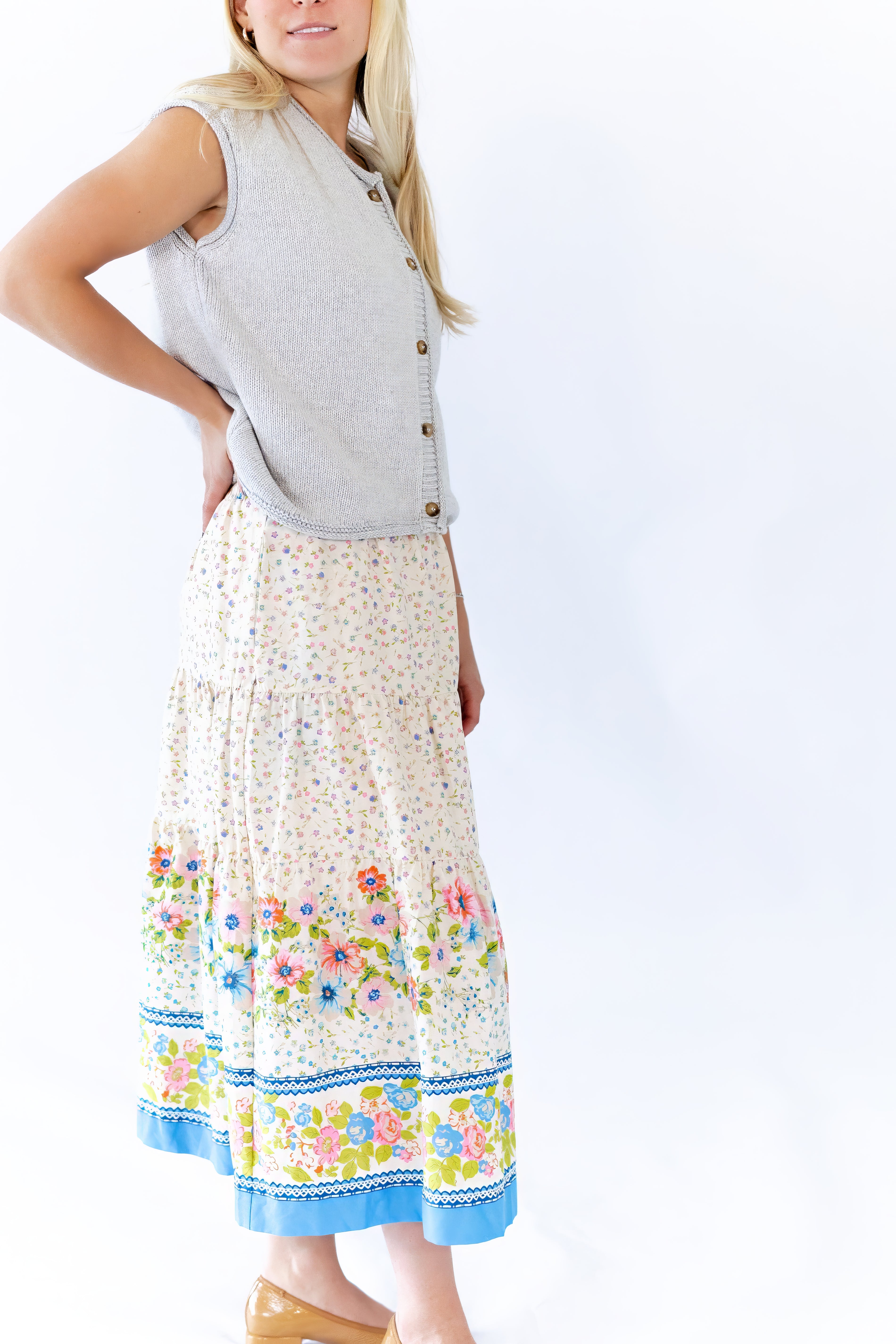 Mila Floral Midi Skirt