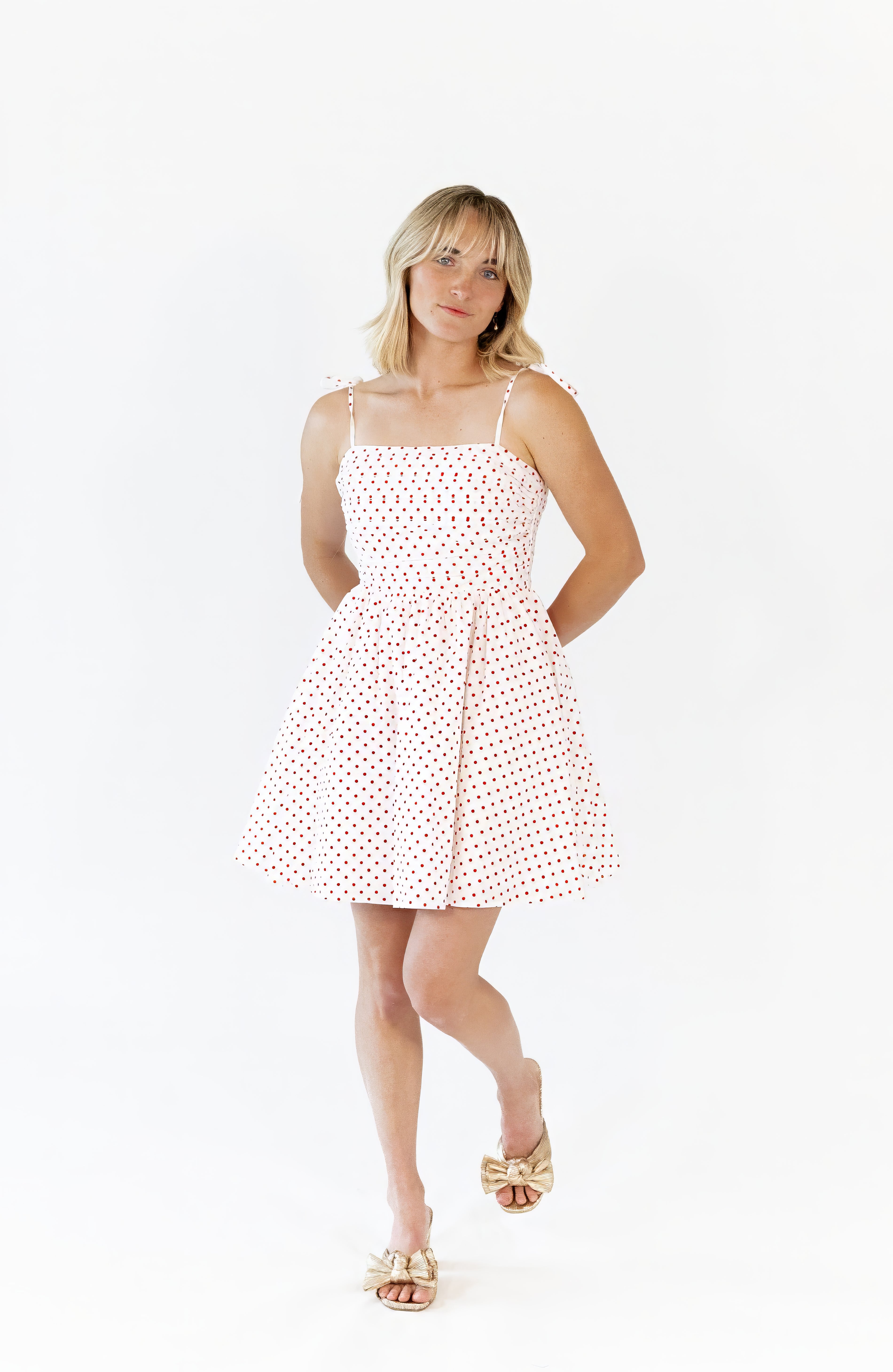 Georgie Polka Dot Dress · White