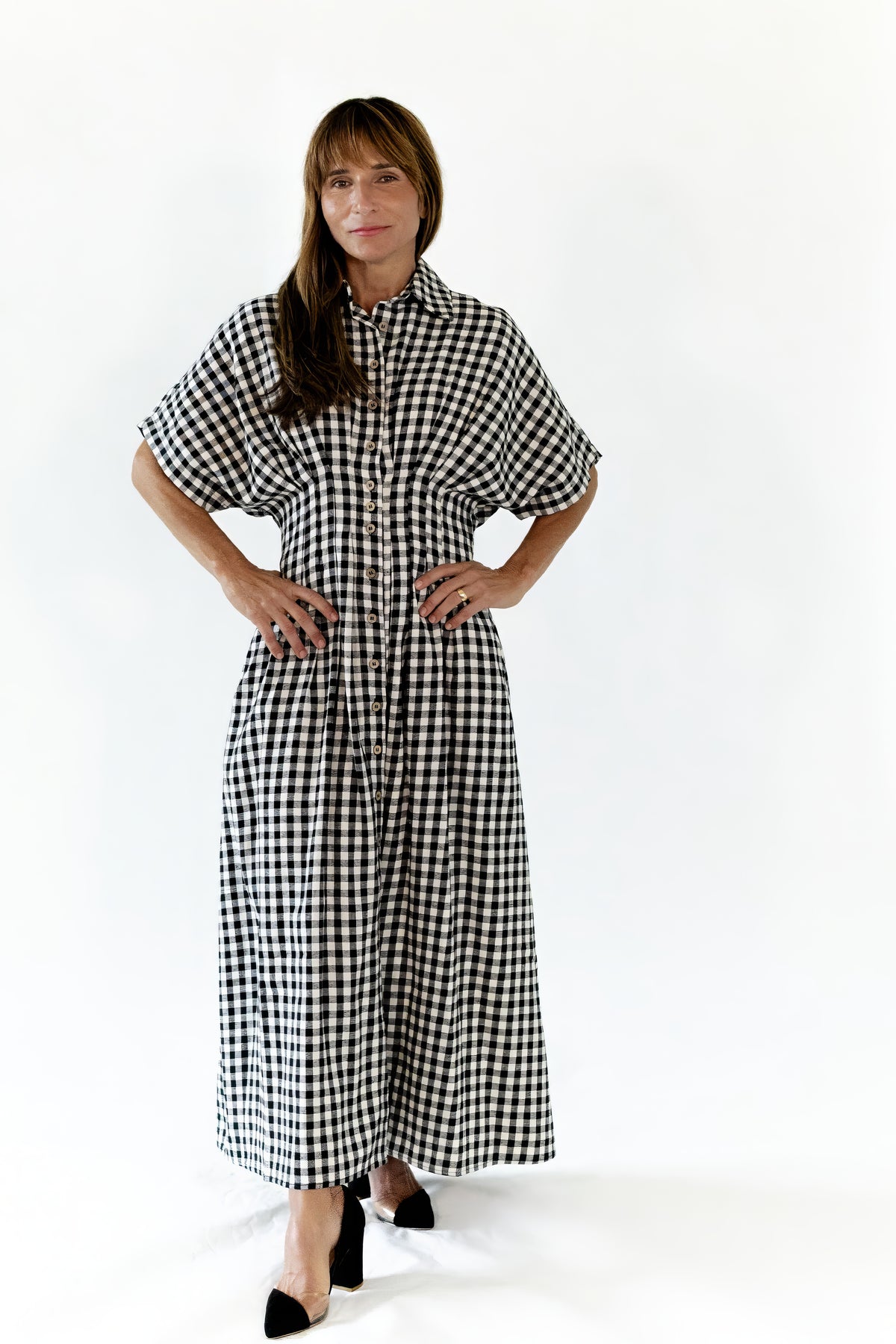 Nyx Pleated Gingham Dress
