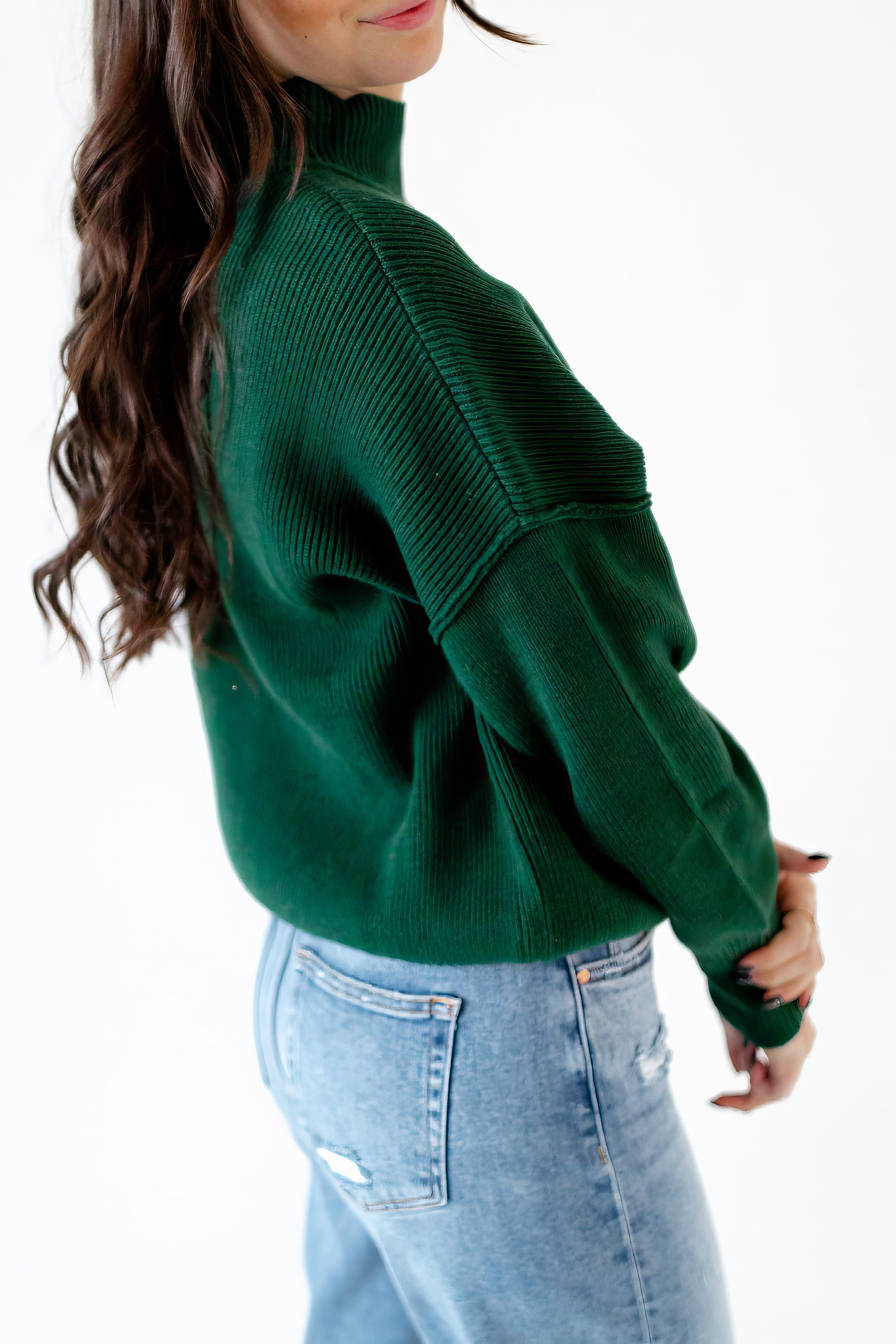 Soliel Ribbed Mock Neck Sweater