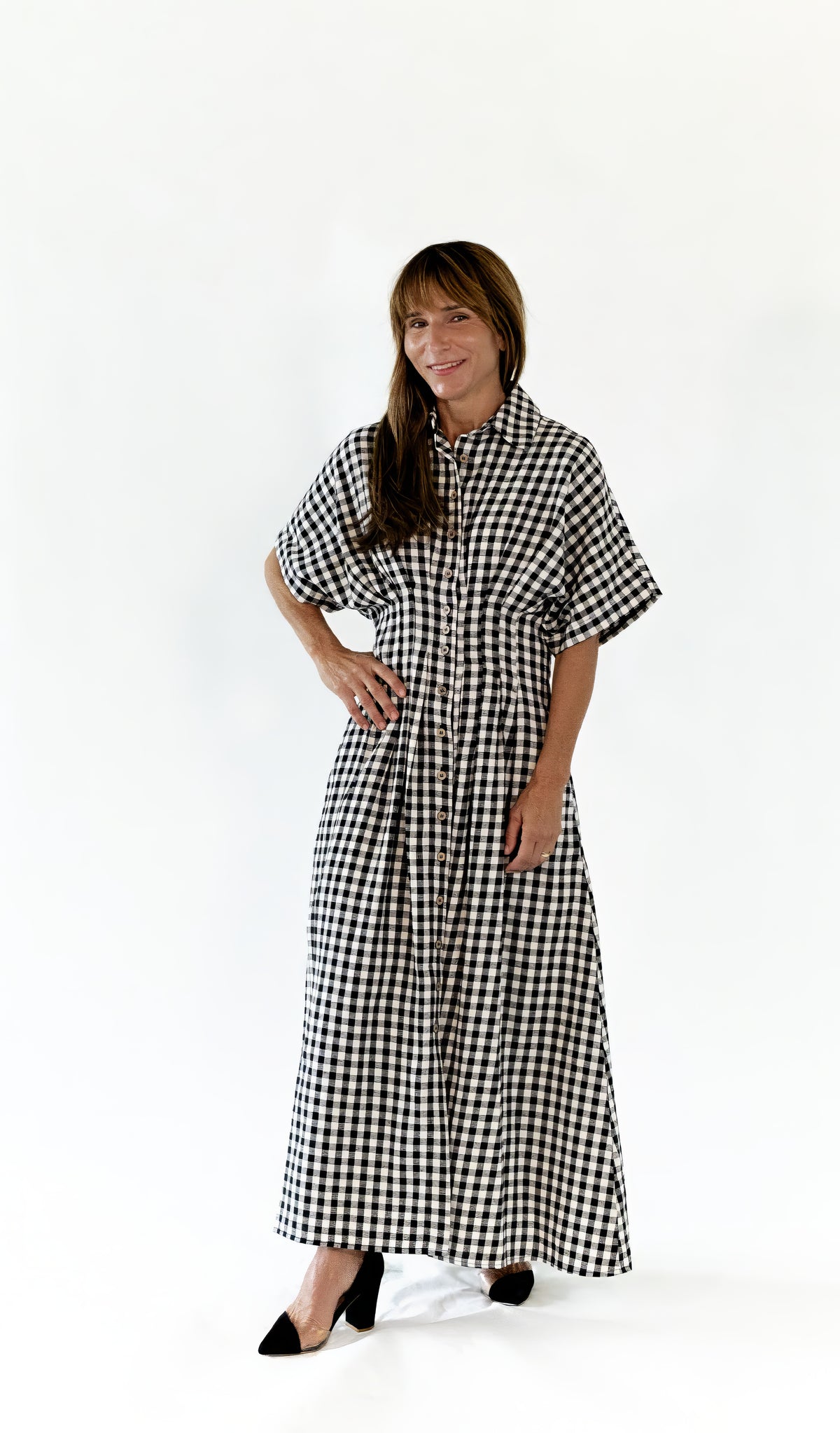 Nyx Pleated Gingham Dress