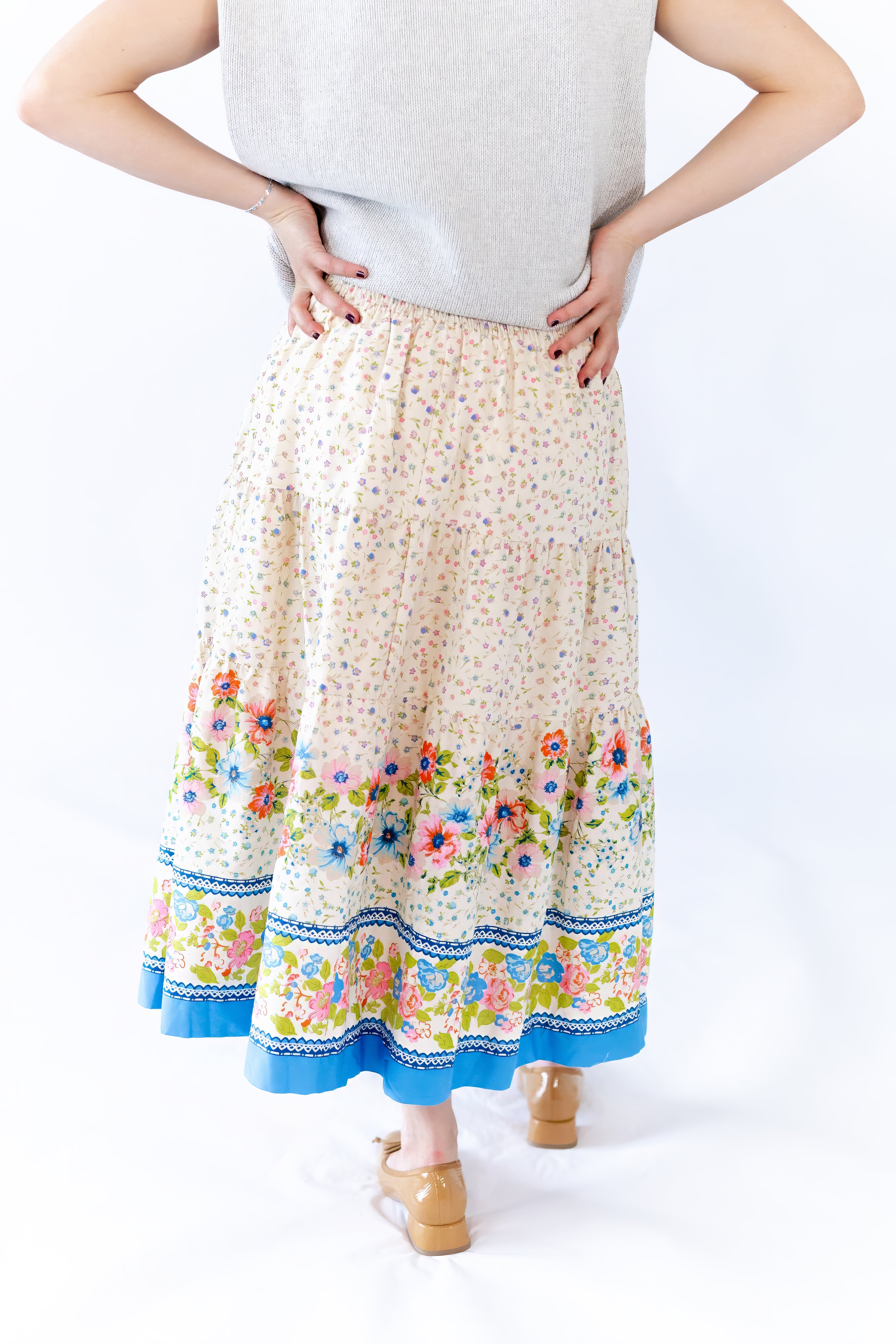 Mila Floral Midi Skirt