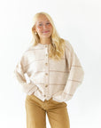 Oatmeal Striped Cardigan