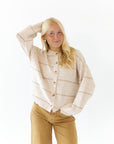Oatmeal Striped Cardigan