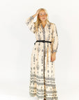 Elina Belted Paisley Maxi Dress