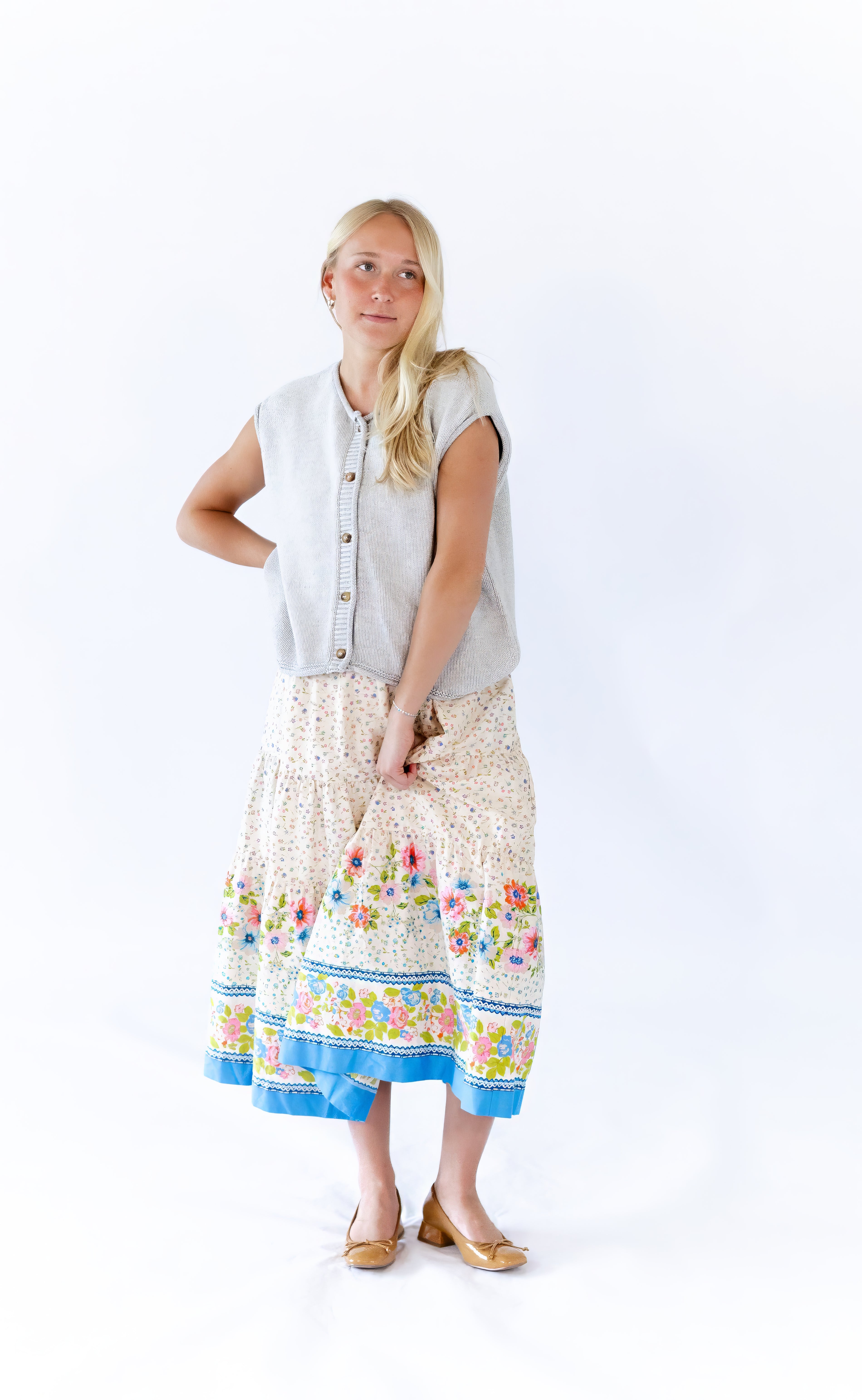 Mila Floral Midi Skirt