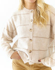 Oatmeal Striped Cardigan