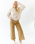 Oatmeal Striped Cardigan